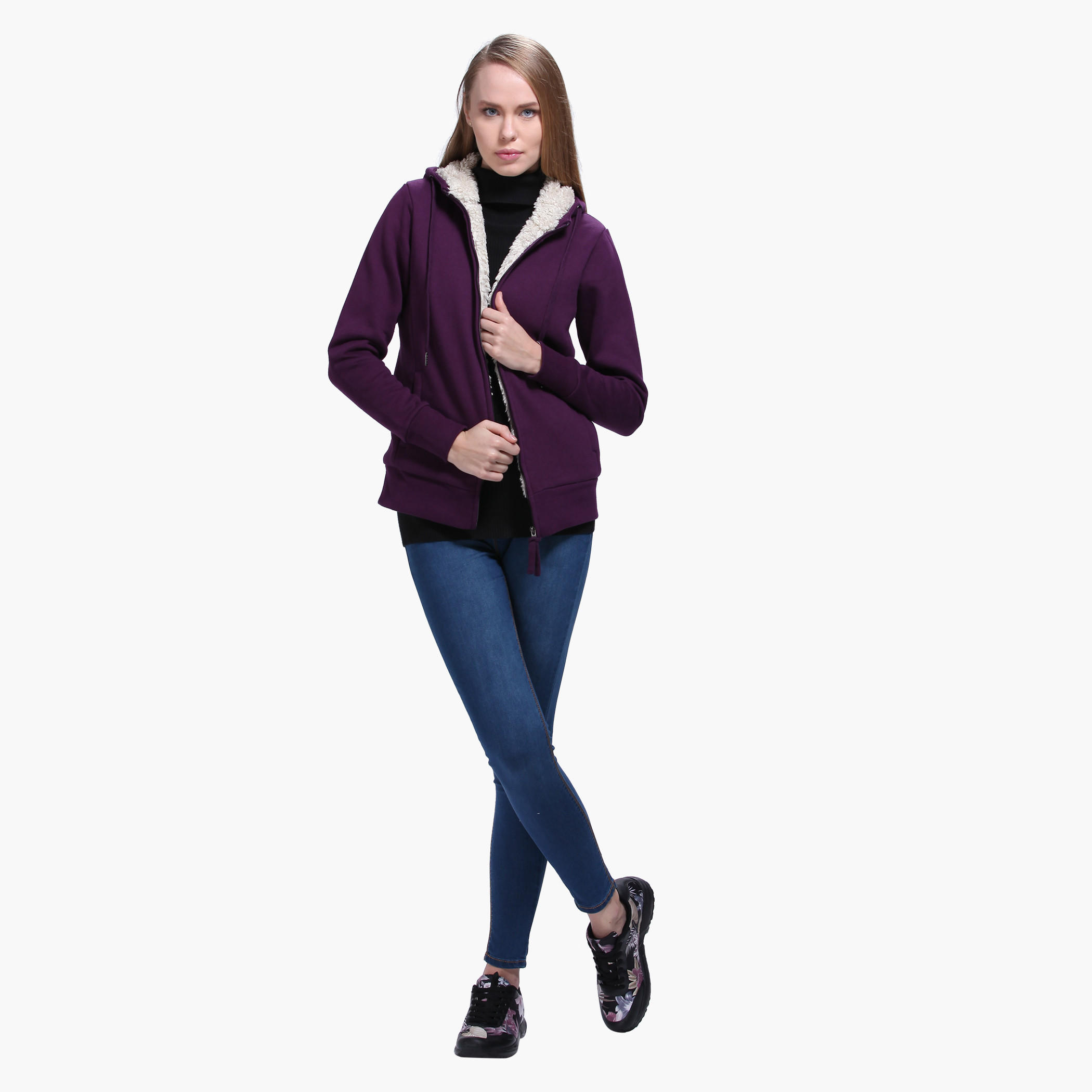 Solid Colour Hooded Jacket-women-winterwear-hoodiesandsweatshirts-hoodies-image-15