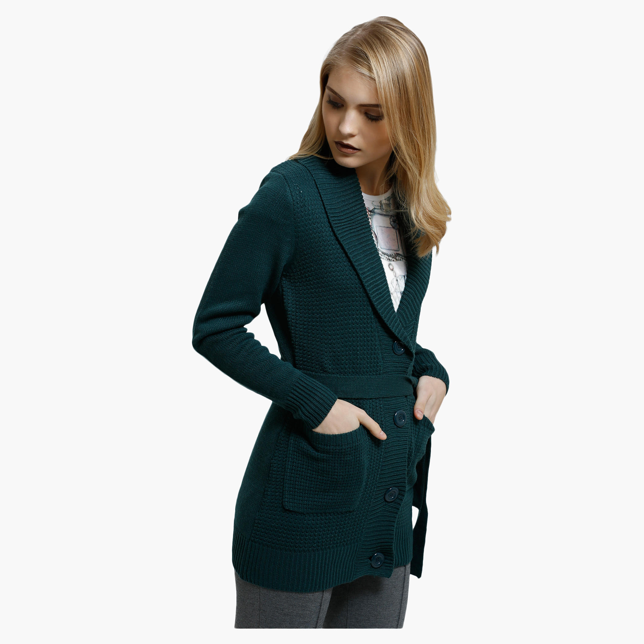 Knitted Front Open Jacket with Long Sleeves-women-clothing-cardigansandjumpers-jumpers-image-3