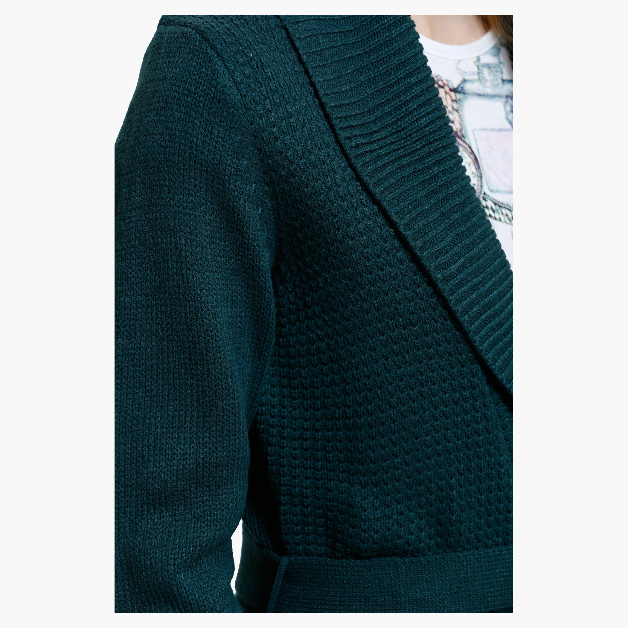 Knitted Front Open Jacket with Long Sleeves-women-clothing-cardigansandjumpers-jumpers-image-2