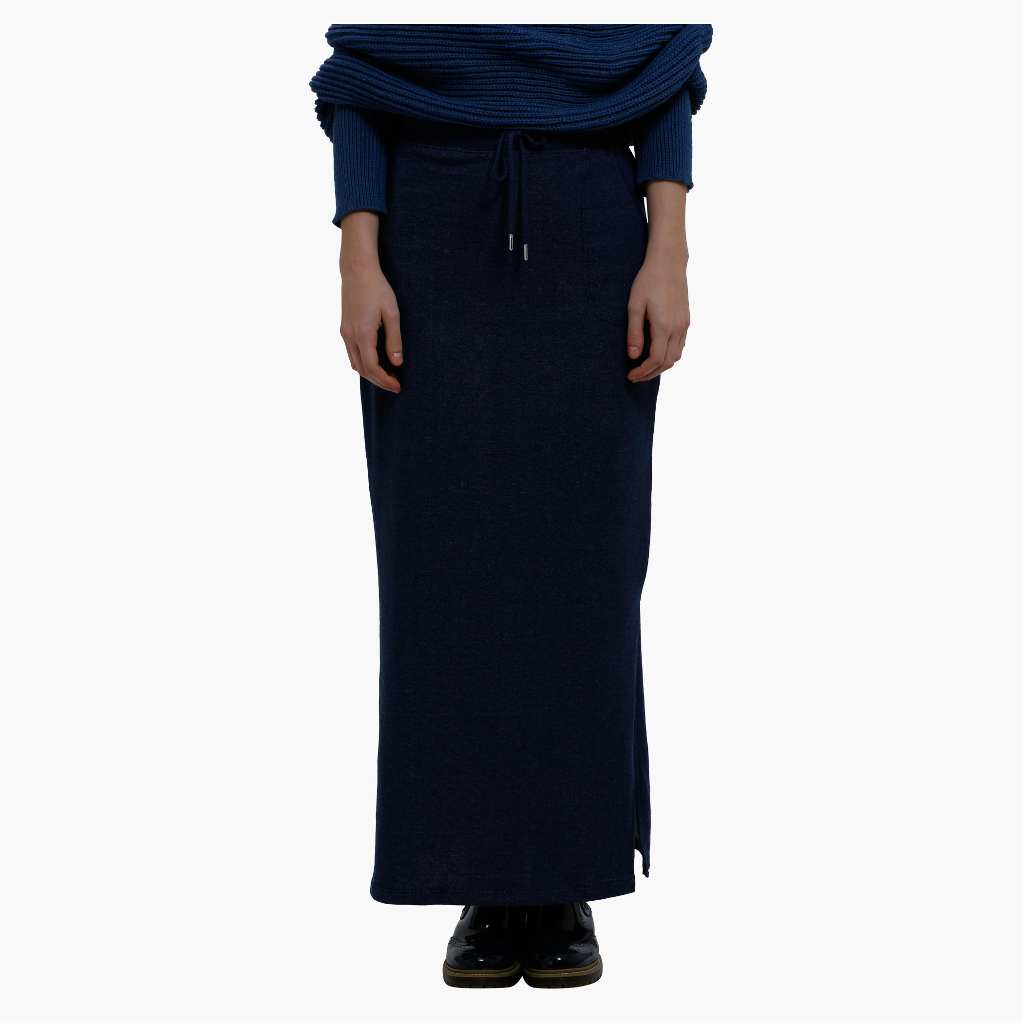 Knitted Maxi Skirt with Side Slit-women-clothing-bottoms-skirts-image-1