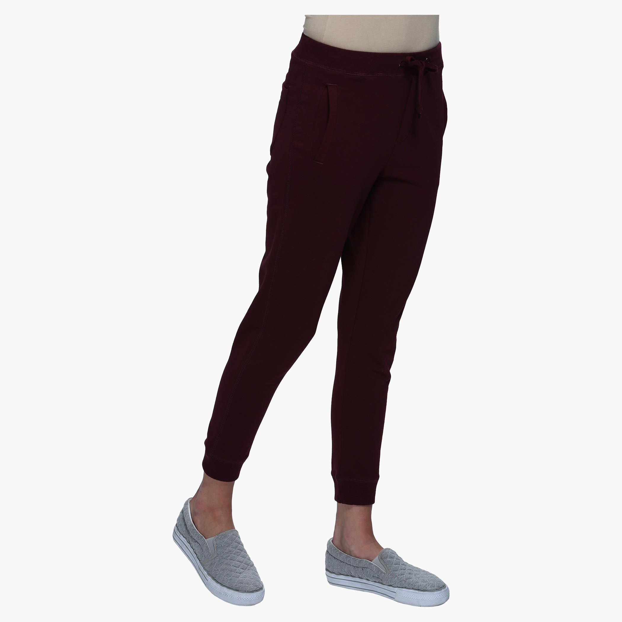 Knitted Jog Pants with Drawstring Waistband and Ribbed Cuffs-women-clothing-bottoms-joggers-image-13