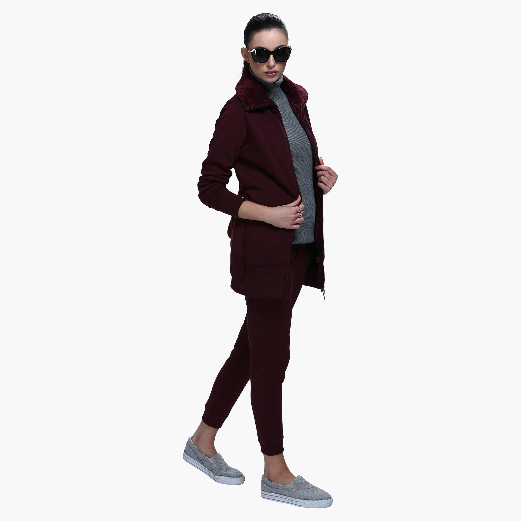 Knitted Jog Pants with Drawstring Waistband and Ribbed Cuffs-women-clothing-bottoms-joggers-image-15