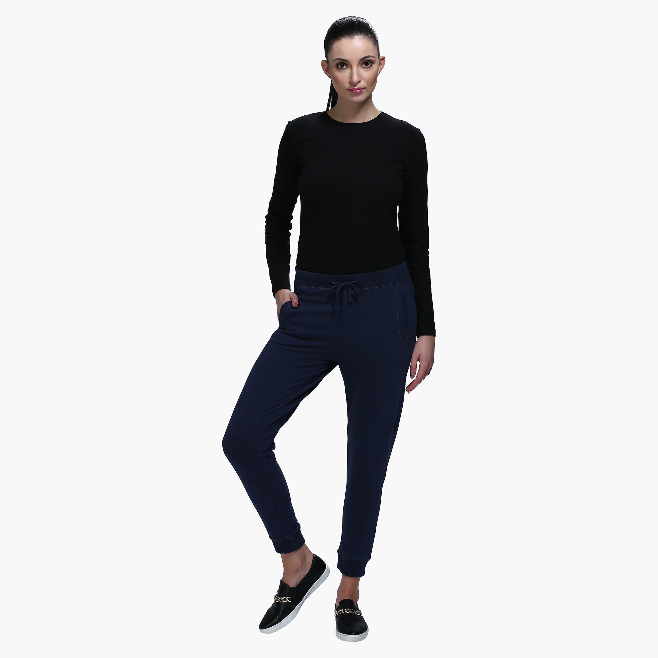 Knitted Jog Pants with Drawstring Waistband and Ribbed Cuffs-women-clothing-bottoms-joggers-image-20
