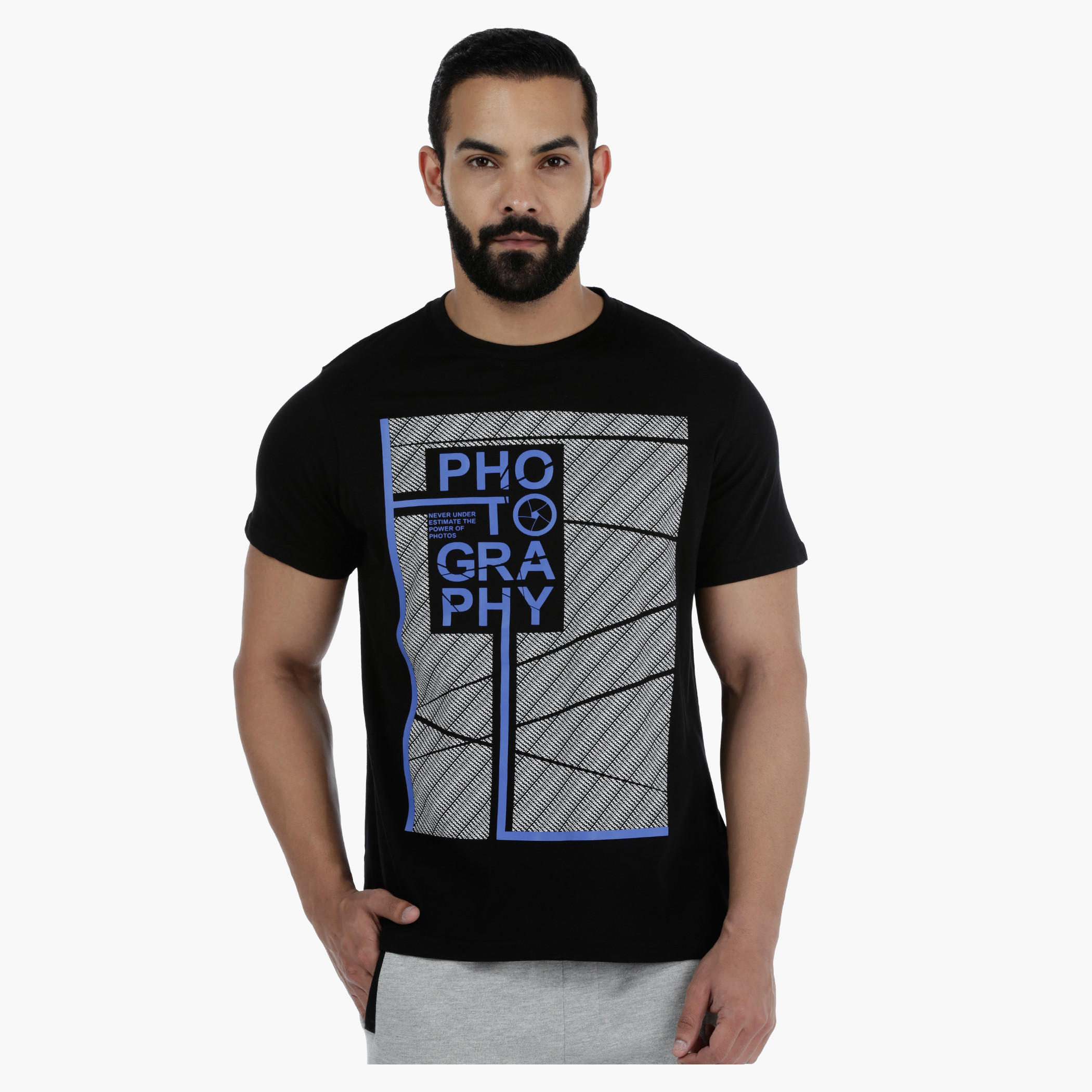 Printed T-Shirt with Short Sleeves-men-clothing-tshirtsandpolos-tshirts-image-1