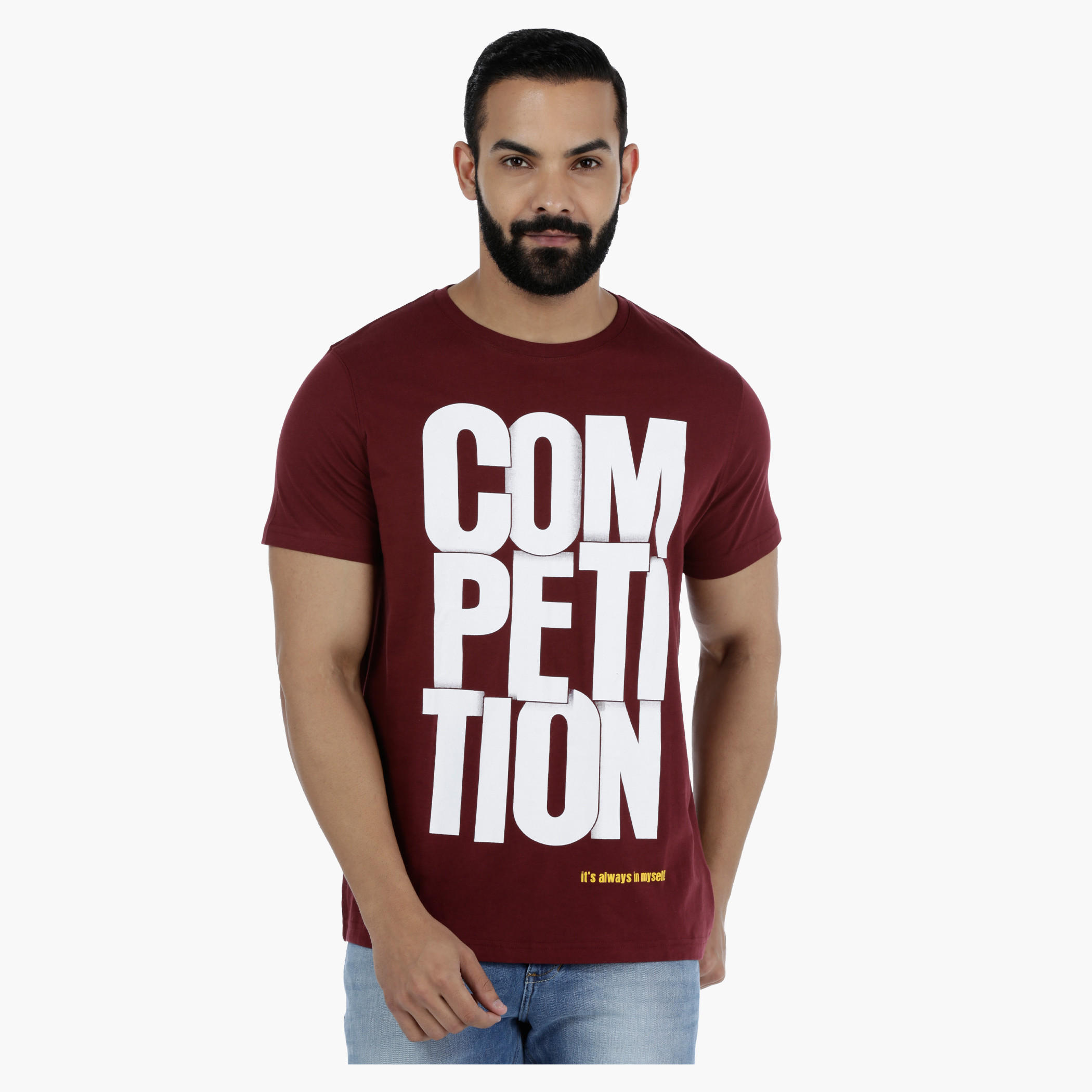 Printed Round Neck Short Sleeves Cotton T-Shirt-men-clothing-tshirtsandpolos-tshirts-image-1