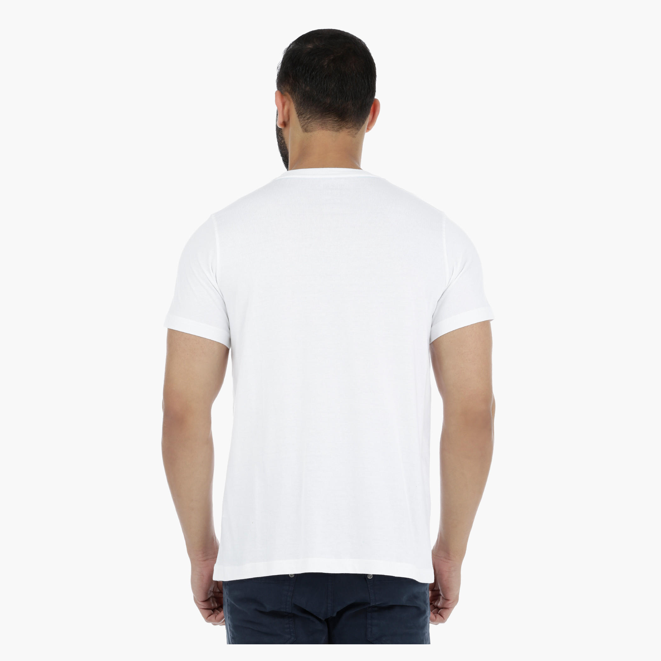 Printed Crew Neck T-Shirt with Short Sleeves-men-clothing-tshirtsandpolos-tshirts-image-2