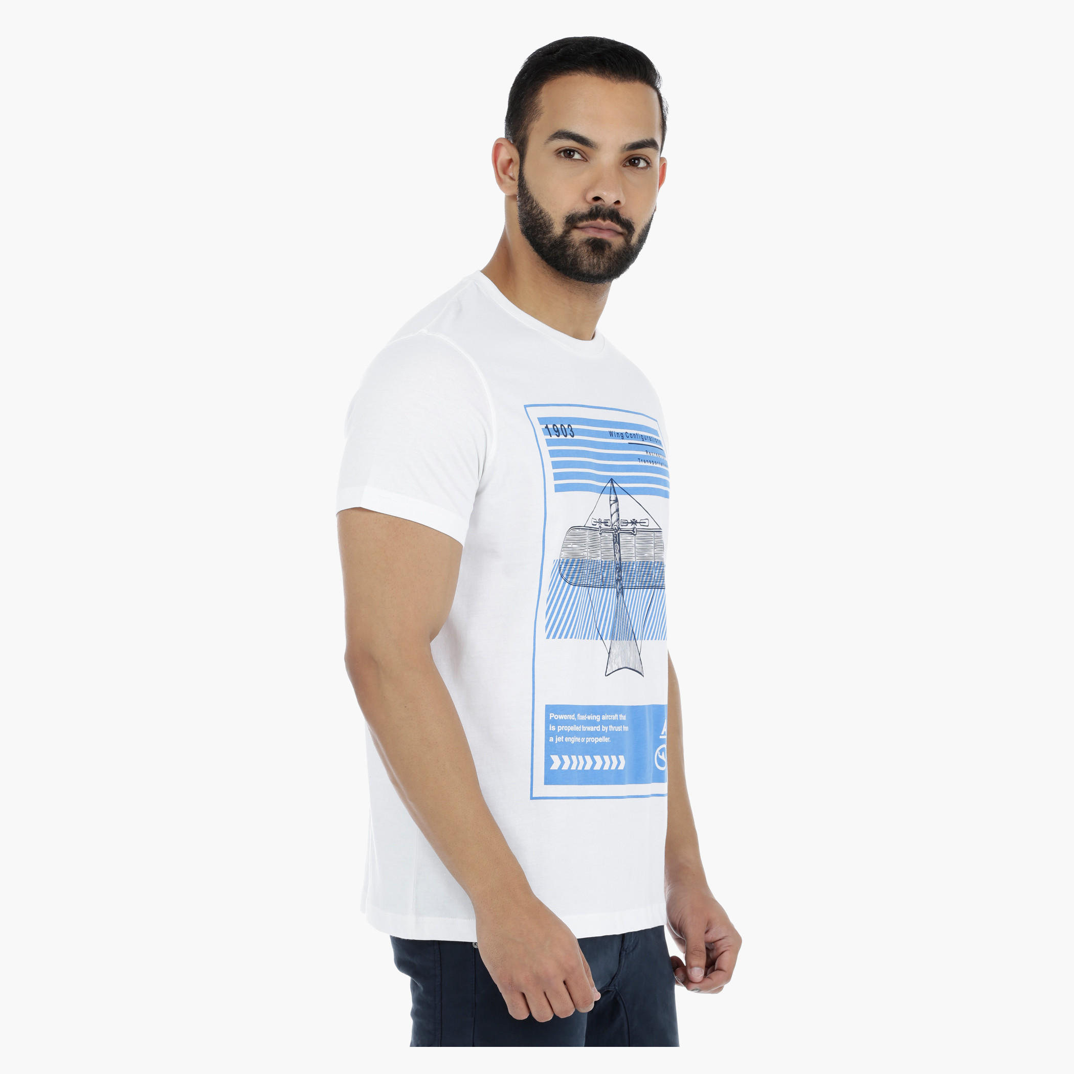 Printed Crew Neck T-Shirt with Short Sleeves-men-clothing-tshirtsandpolos-tshirts-image-3