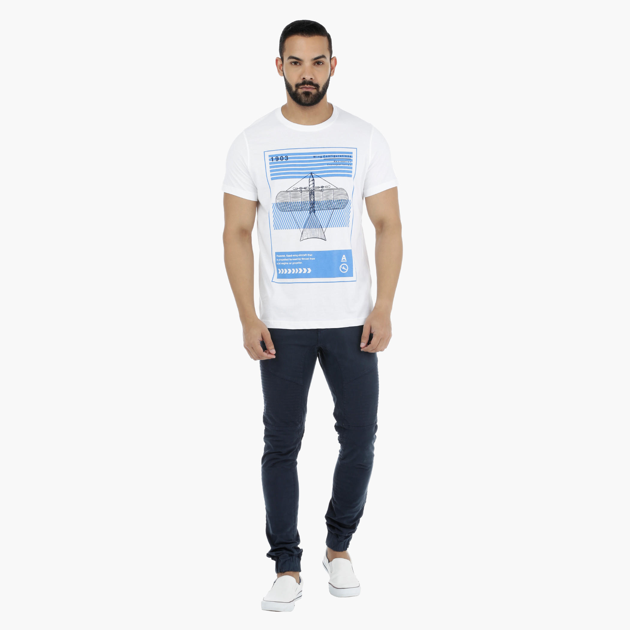 Printed Crew Neck T-Shirt with Short Sleeves-men-clothing-tshirtsandpolos-tshirts-image-5