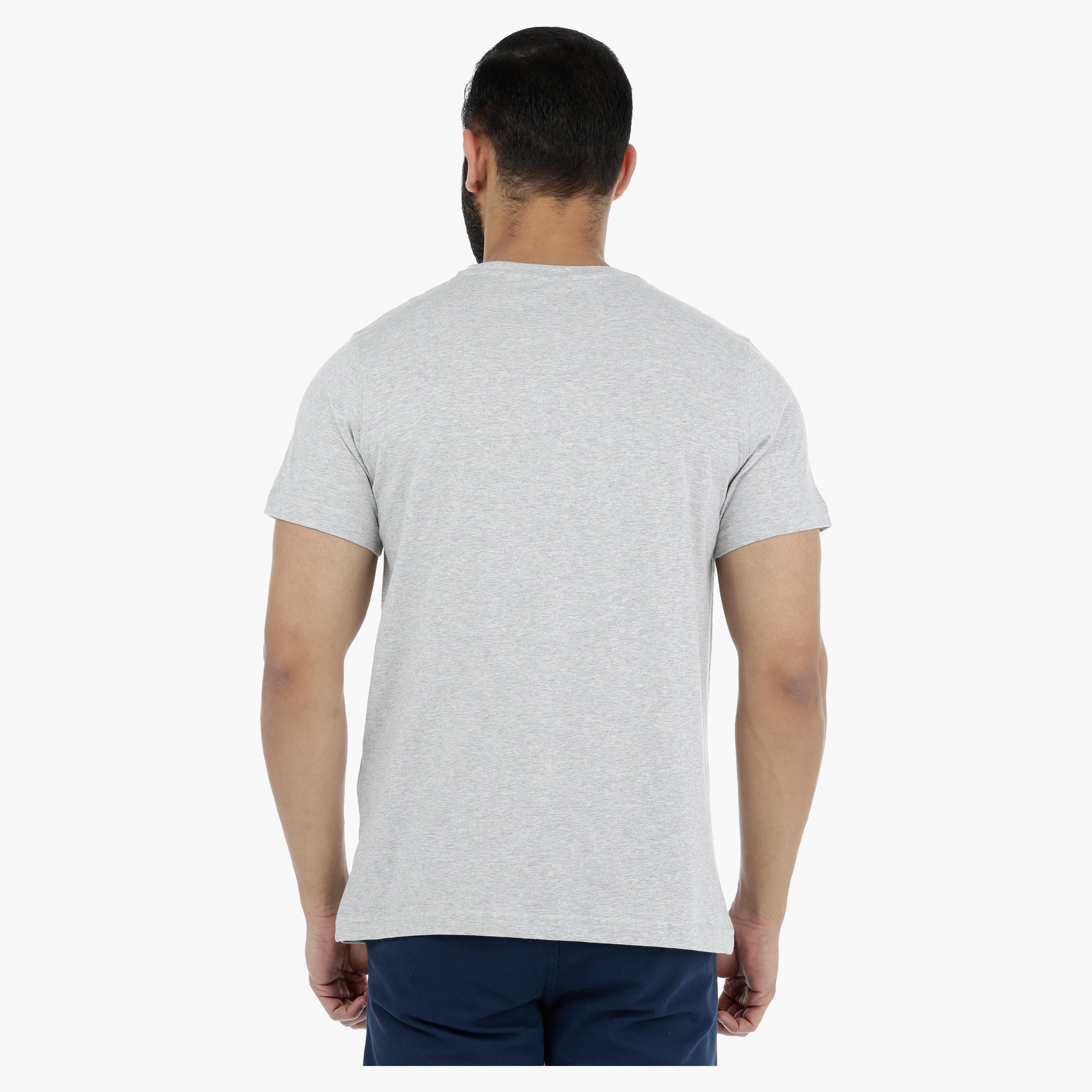 Printed Crew Neck T-Shirt with Short Sleeves-men-clothing-tshirtsandpolos-tshirts-image-2