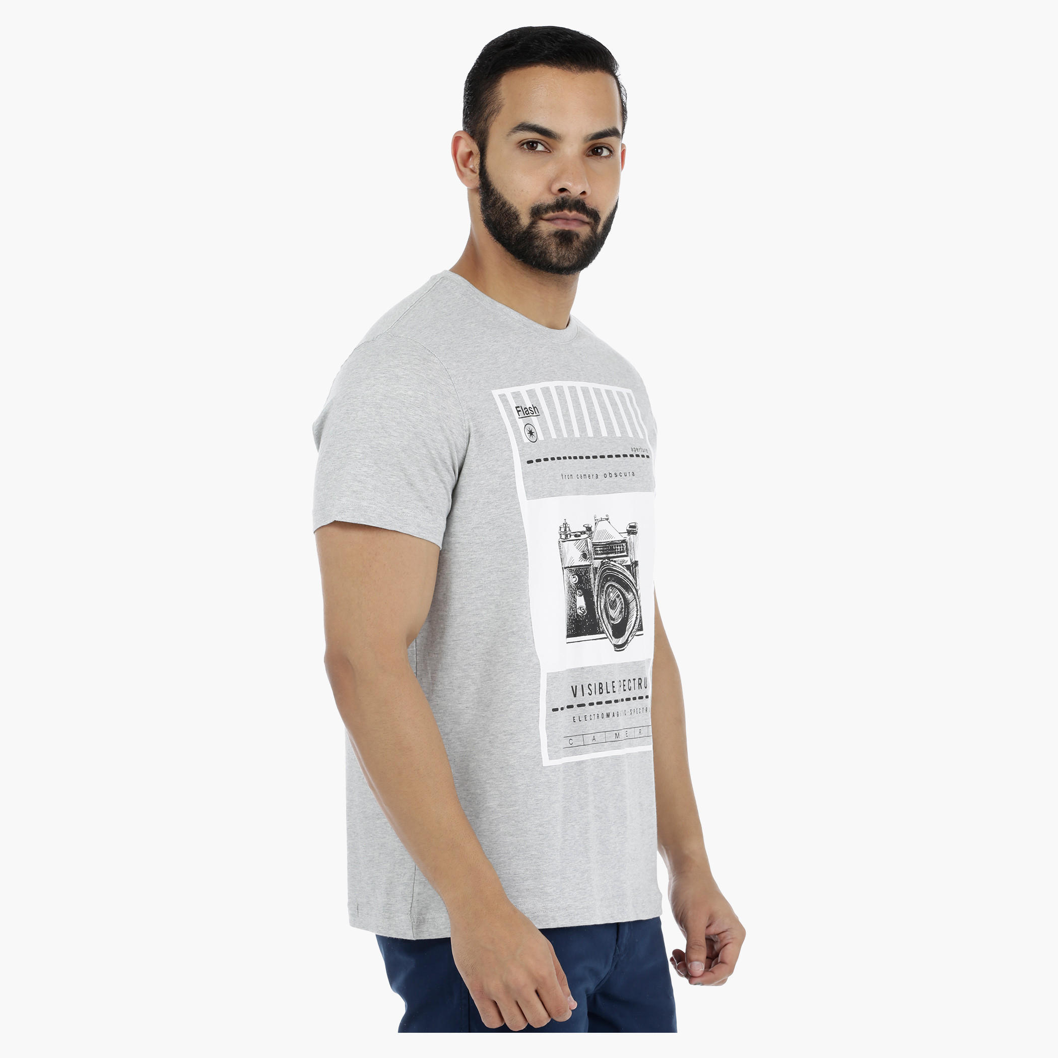 Printed Crew Neck T-Shirt with Short Sleeves-men-clothing-tshirtsandpolos-tshirts-image-3