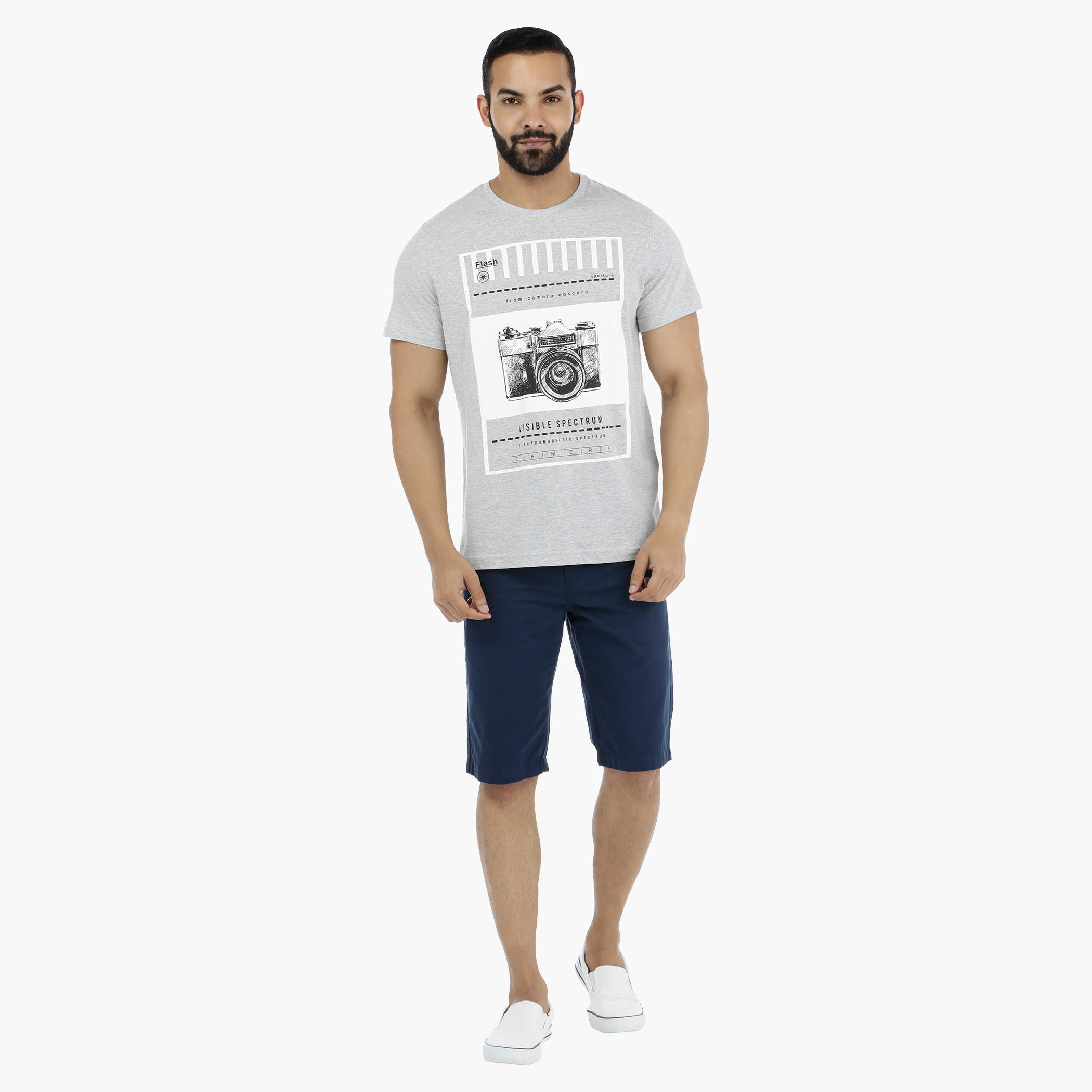 Printed Crew Neck T-Shirt with Short Sleeves-men-clothing-tshirtsandpolos-tshirts-image-5