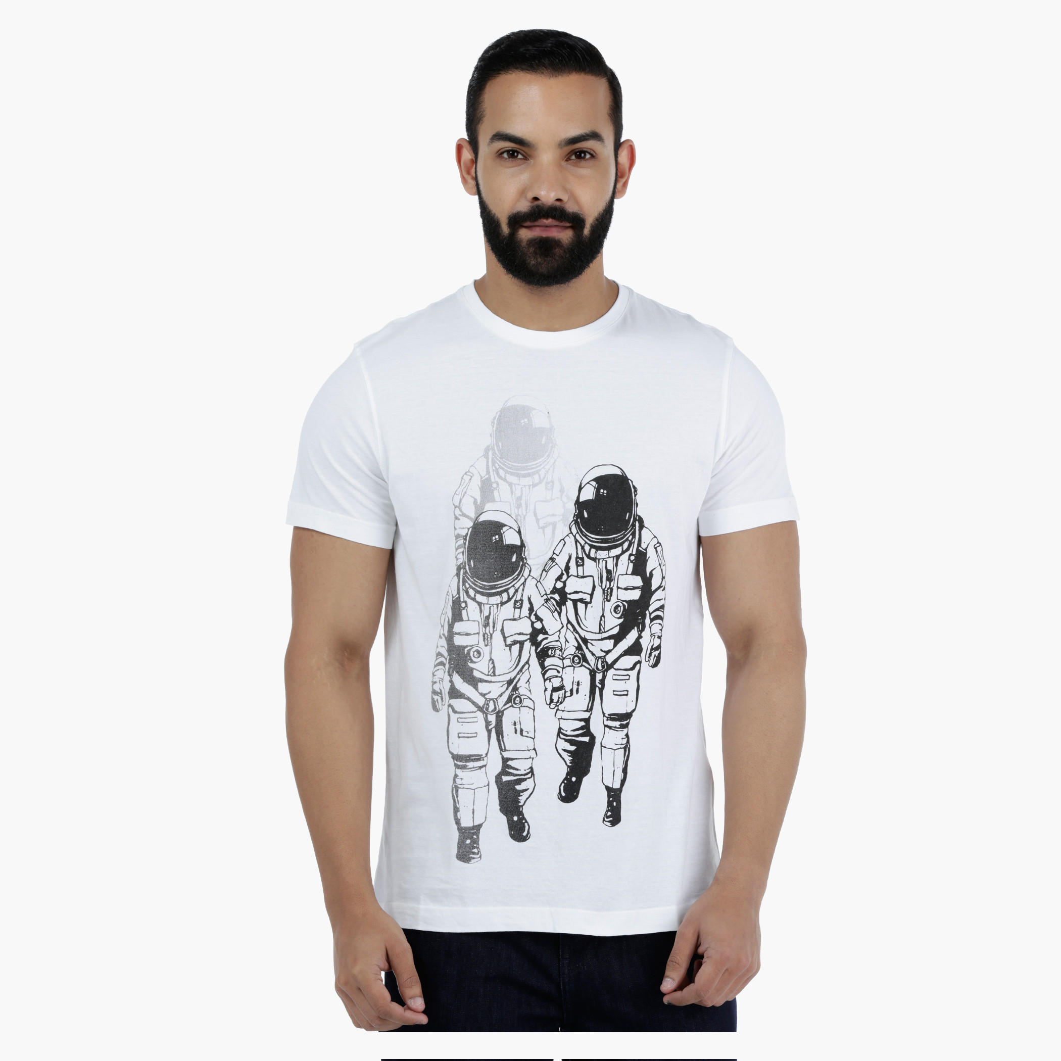 Printed Round Neck Short Sleeves Cotton T-Shirt-men-clothing-tshirtsandpolos-tshirts-image-1