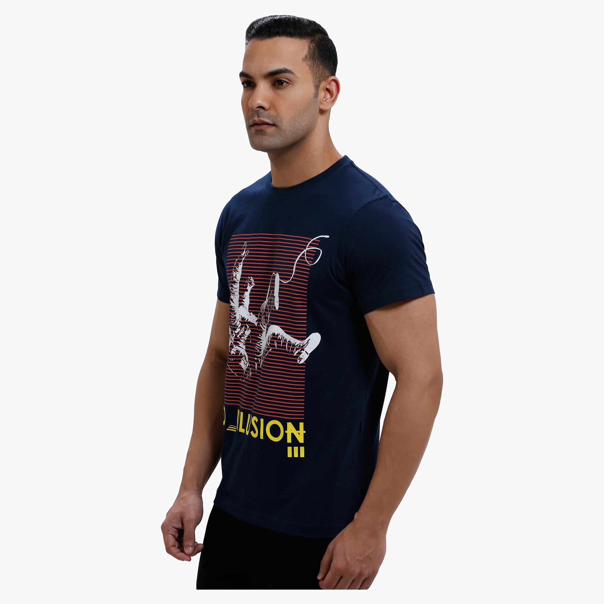 Printed Crew Neck T-Shirt with Short Sleeves in Regular Fit-men-clothing-tshirtsandpolos-tshirts-image-3