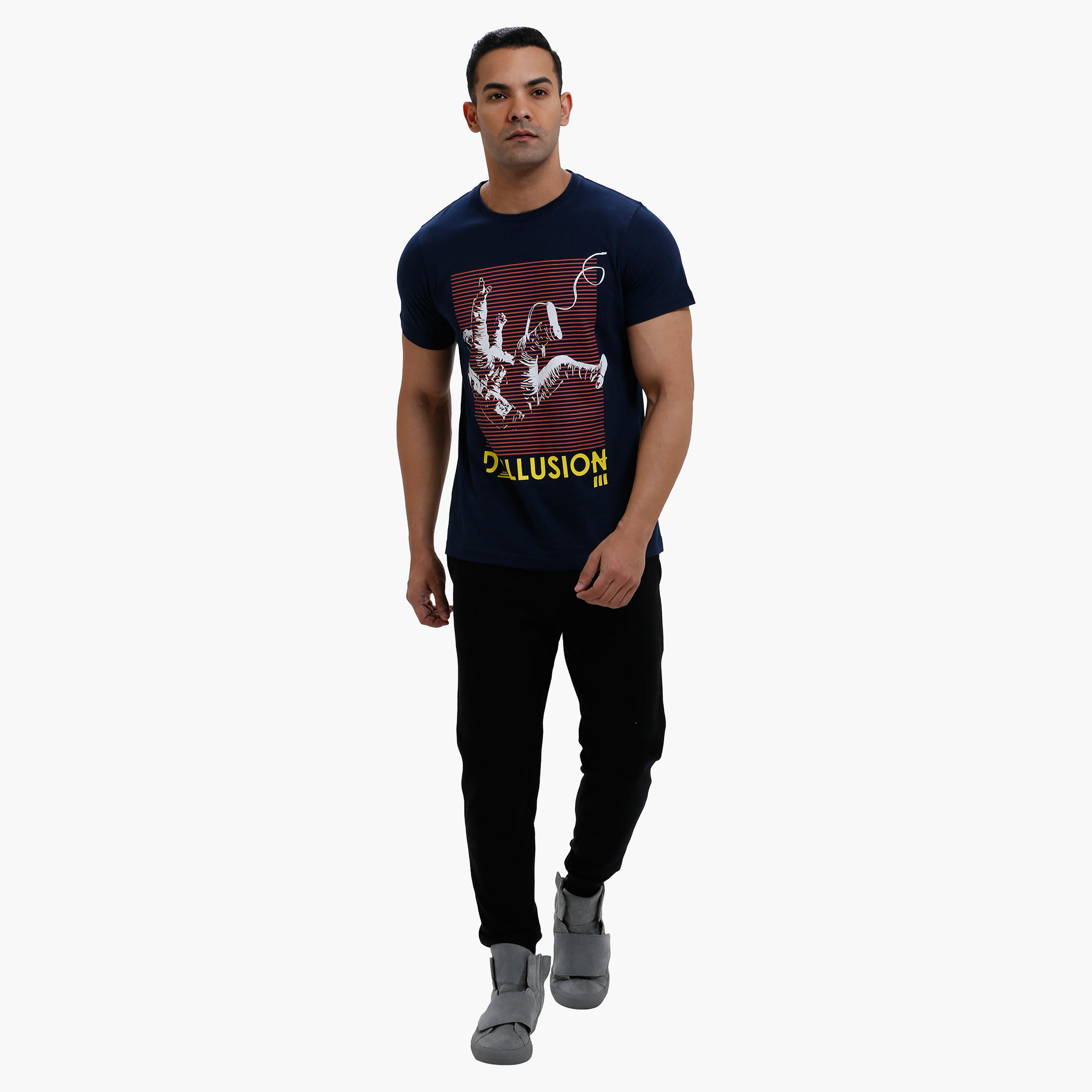 Printed Crew Neck T-Shirt with Short Sleeves in Regular Fit-men-clothing-tshirtsandpolos-tshirts-image-5