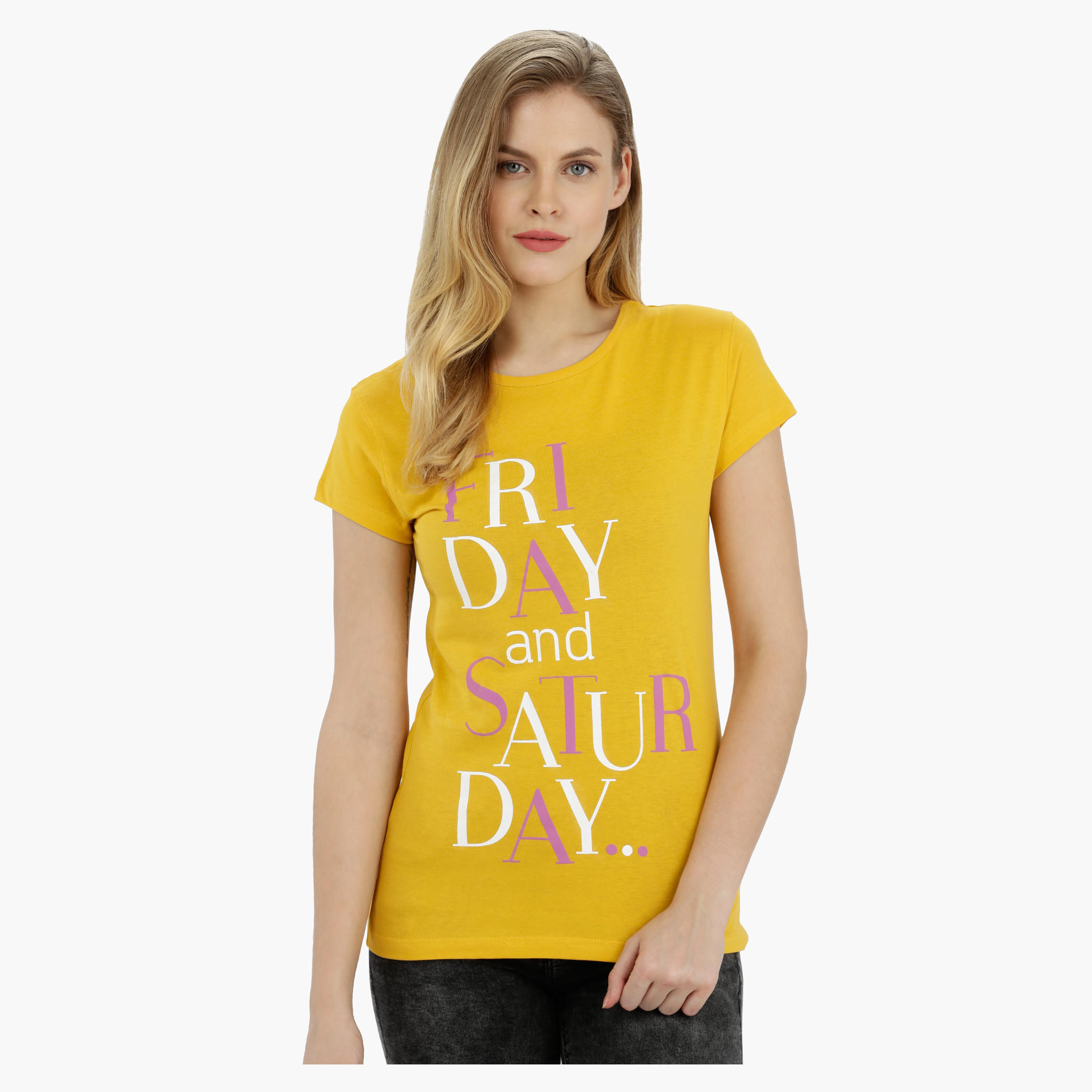 Printed Short Sleeves Round Neck Cotton T-Shirt-women-clothing-tshirts-image-1