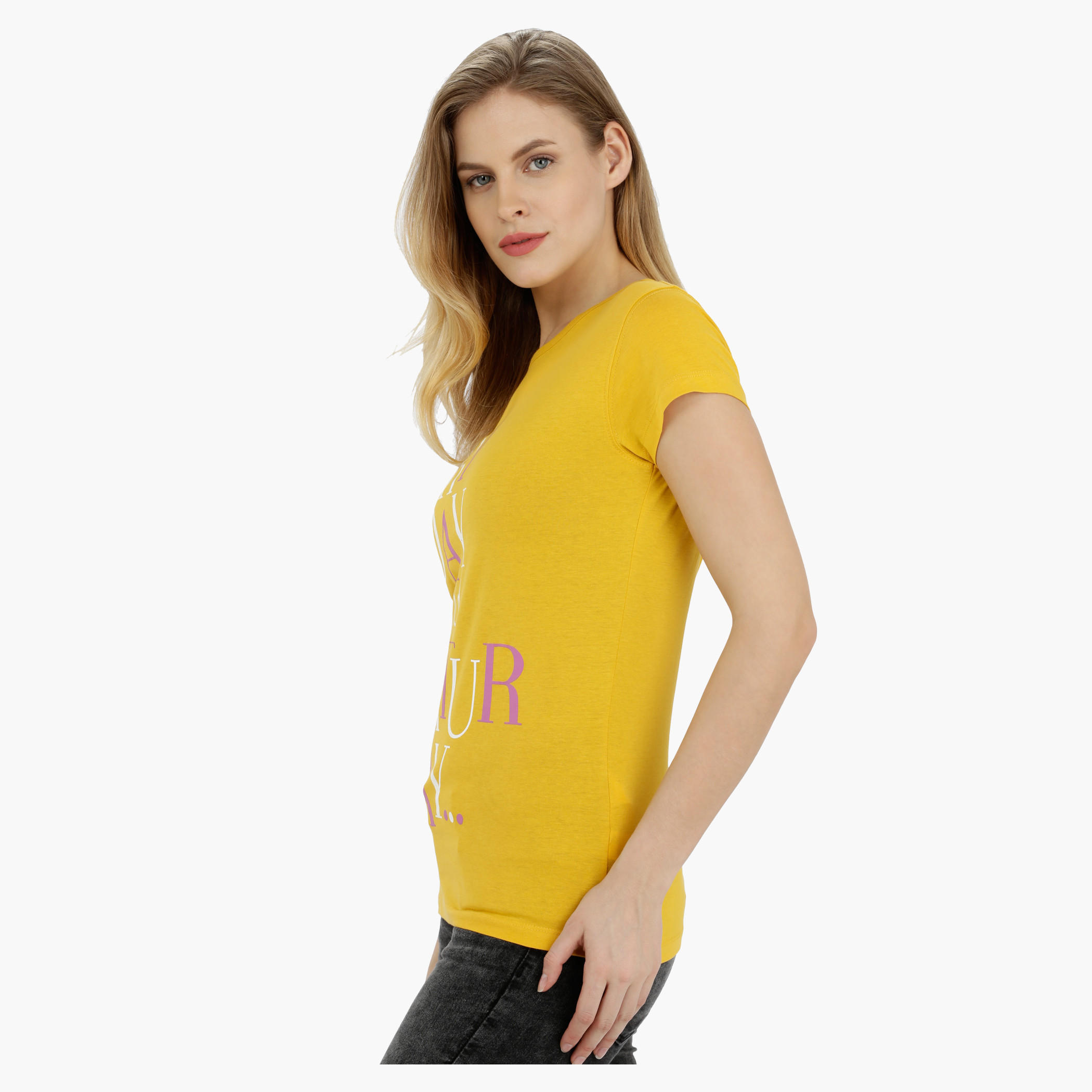 Printed Short Sleeves Round Neck Cotton T-Shirt-women-clothing-tshirts-image-3