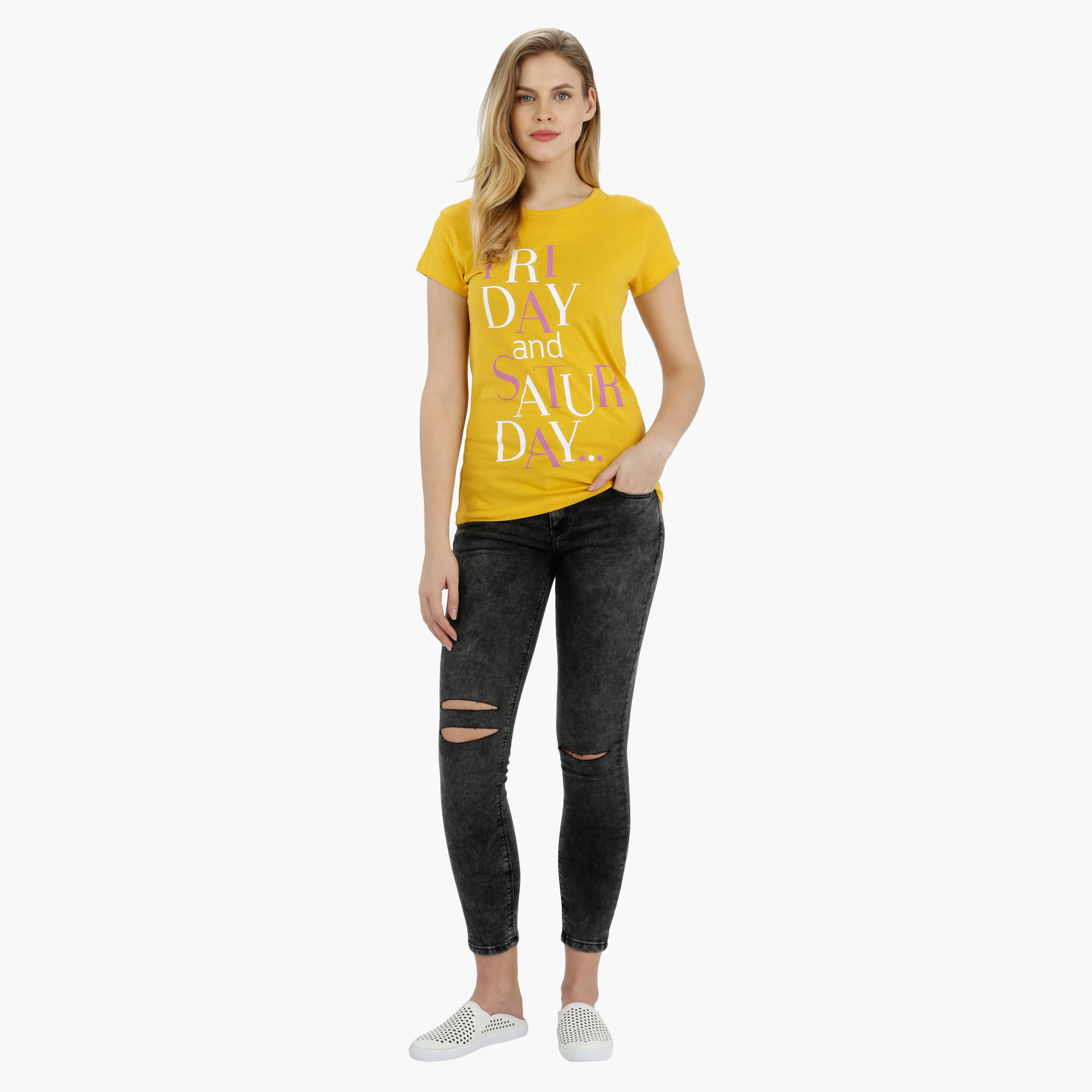 Printed Short Sleeves Round Neck Cotton T-Shirt-women-clothing-tshirts-image-5