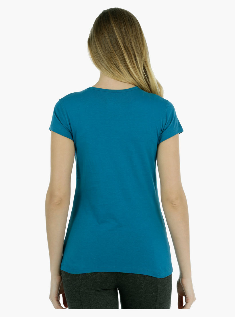 Basic Printed Short-sleeved T-shirt with Bio-wash-women-clothing-tshirts-image-4