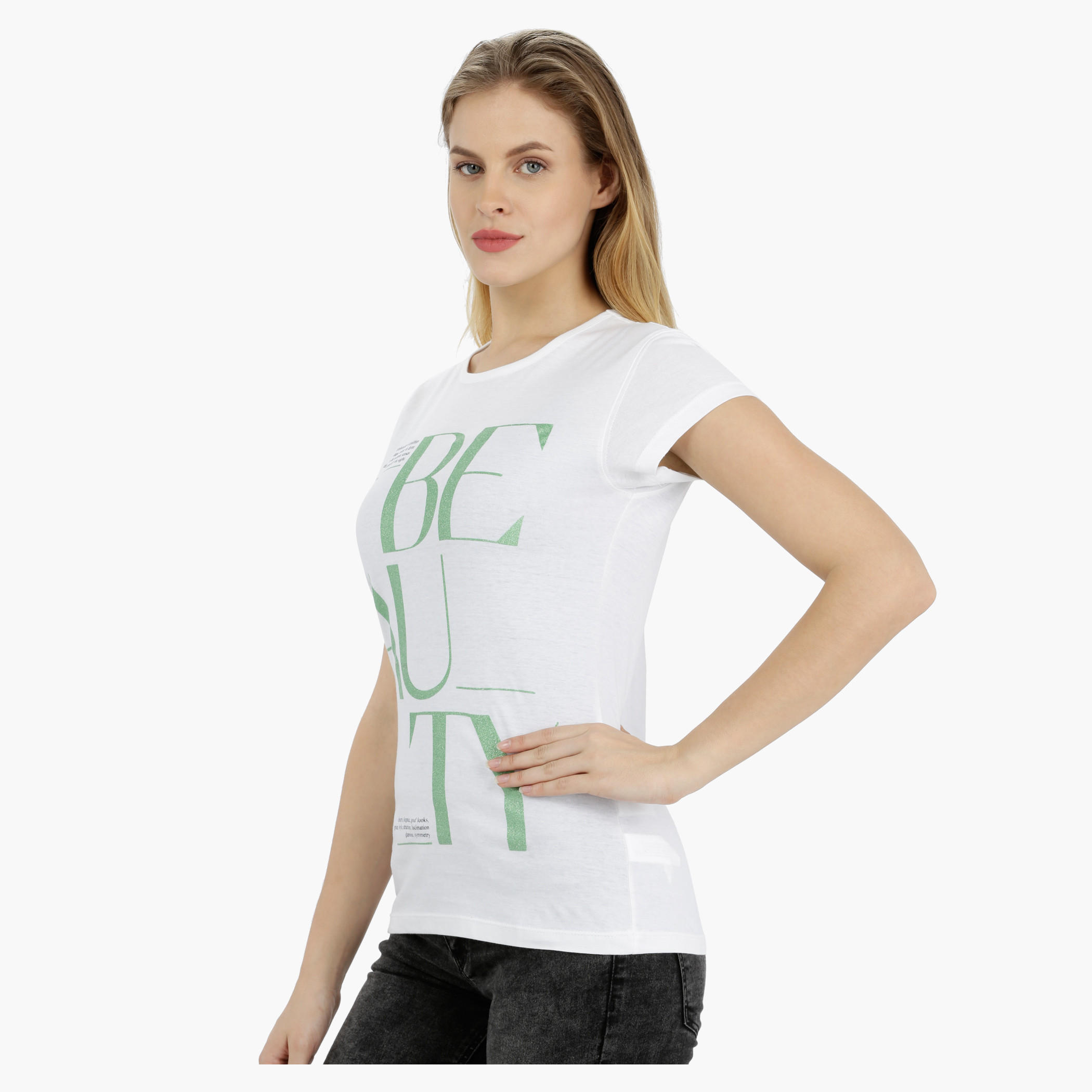 Printed Short Sleeves Round Neck Cotton T-Shirt-women-clothing-tshirts-image-3