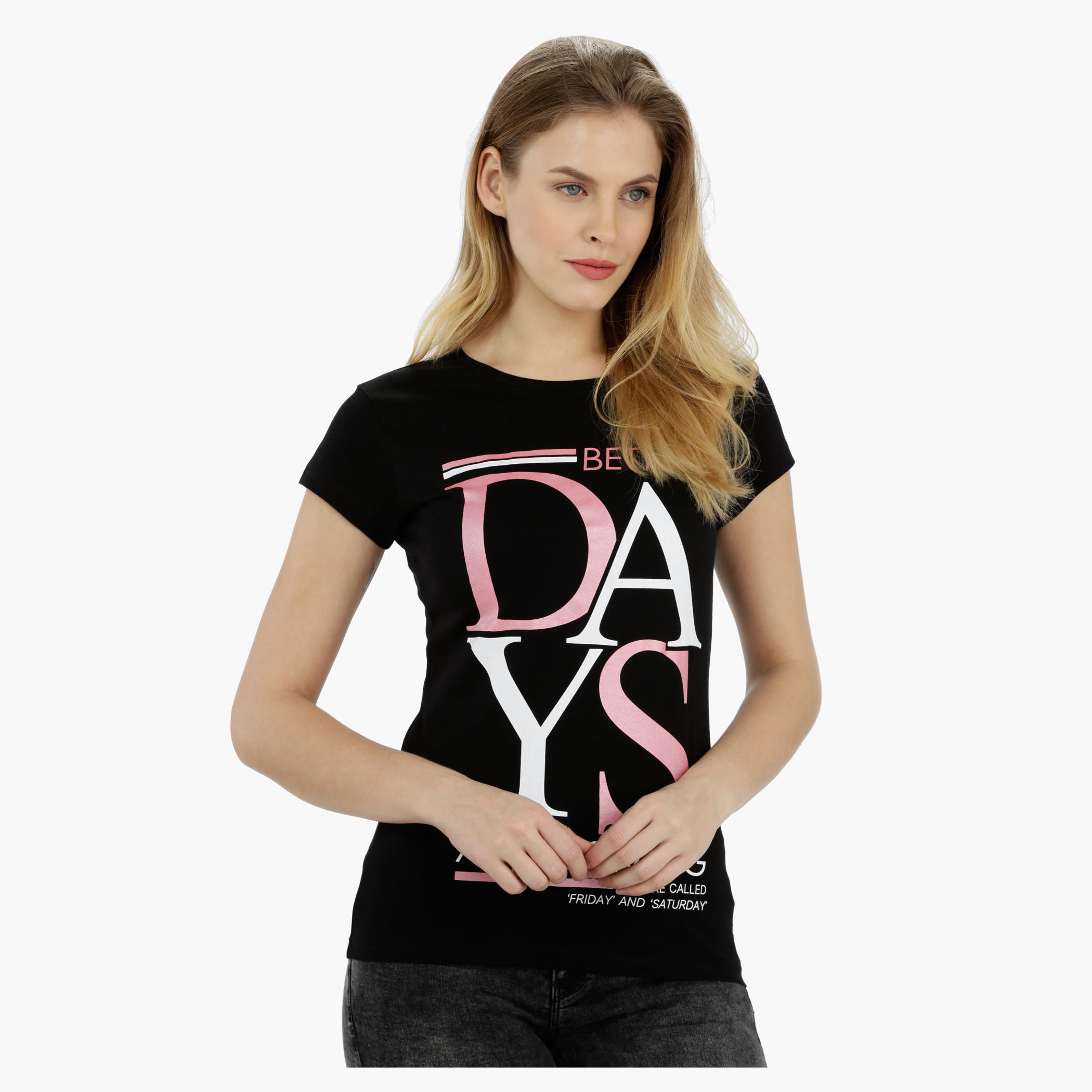Printed Short Sleeves Round Neck Cotton T-Shirt-women-clothing-tshirts-image-1