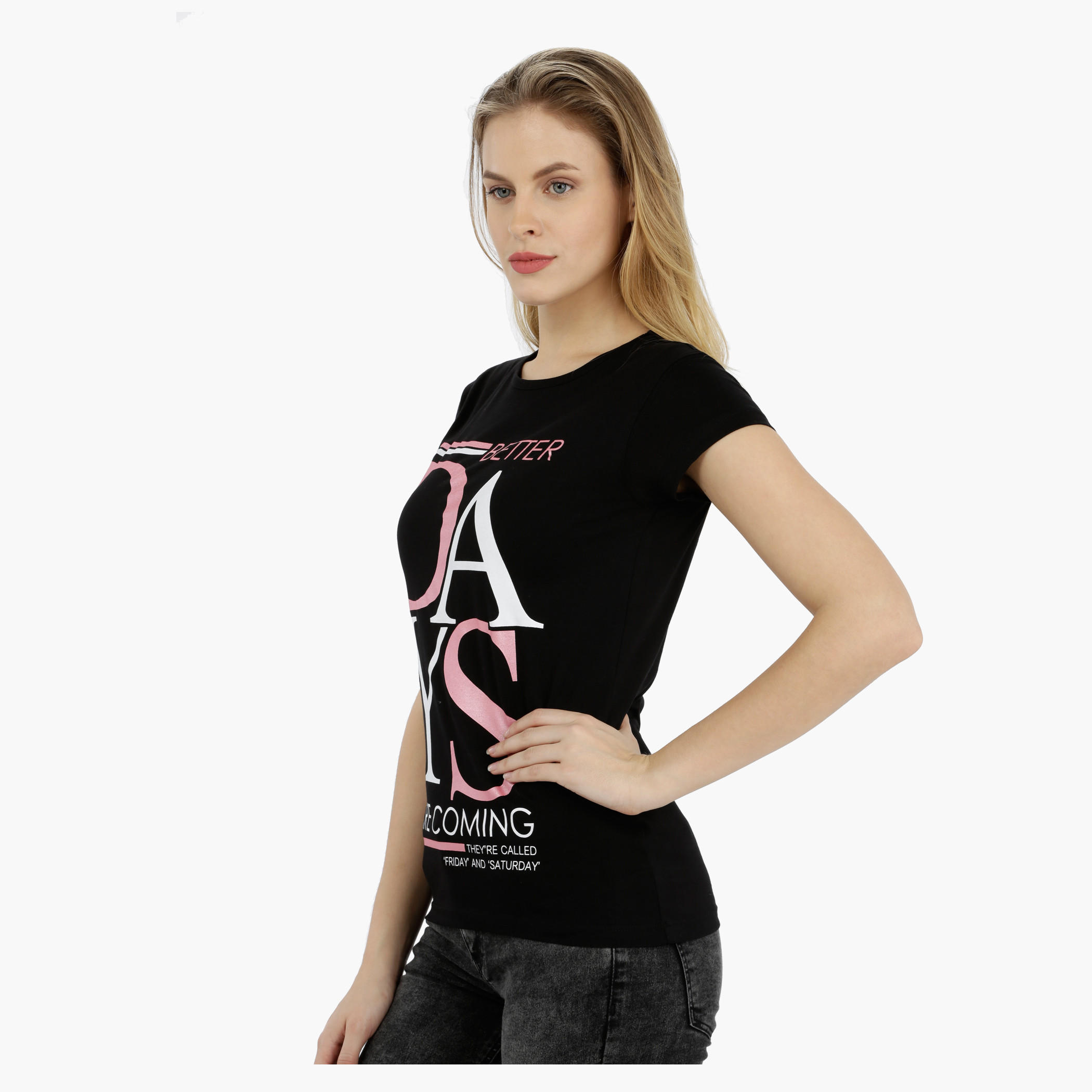 Printed Short Sleeves Round Neck Cotton T-Shirt-women-clothing-tshirts-image-3