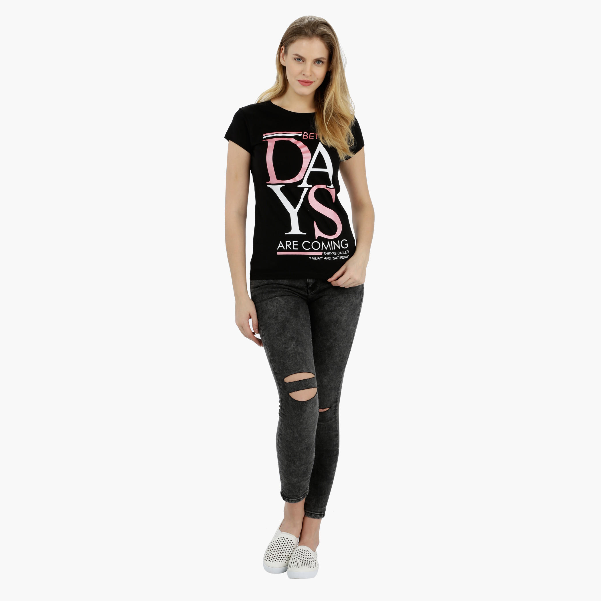 Printed Short Sleeves Round Neck Cotton T-Shirt-women-clothing-tshirts-image-5