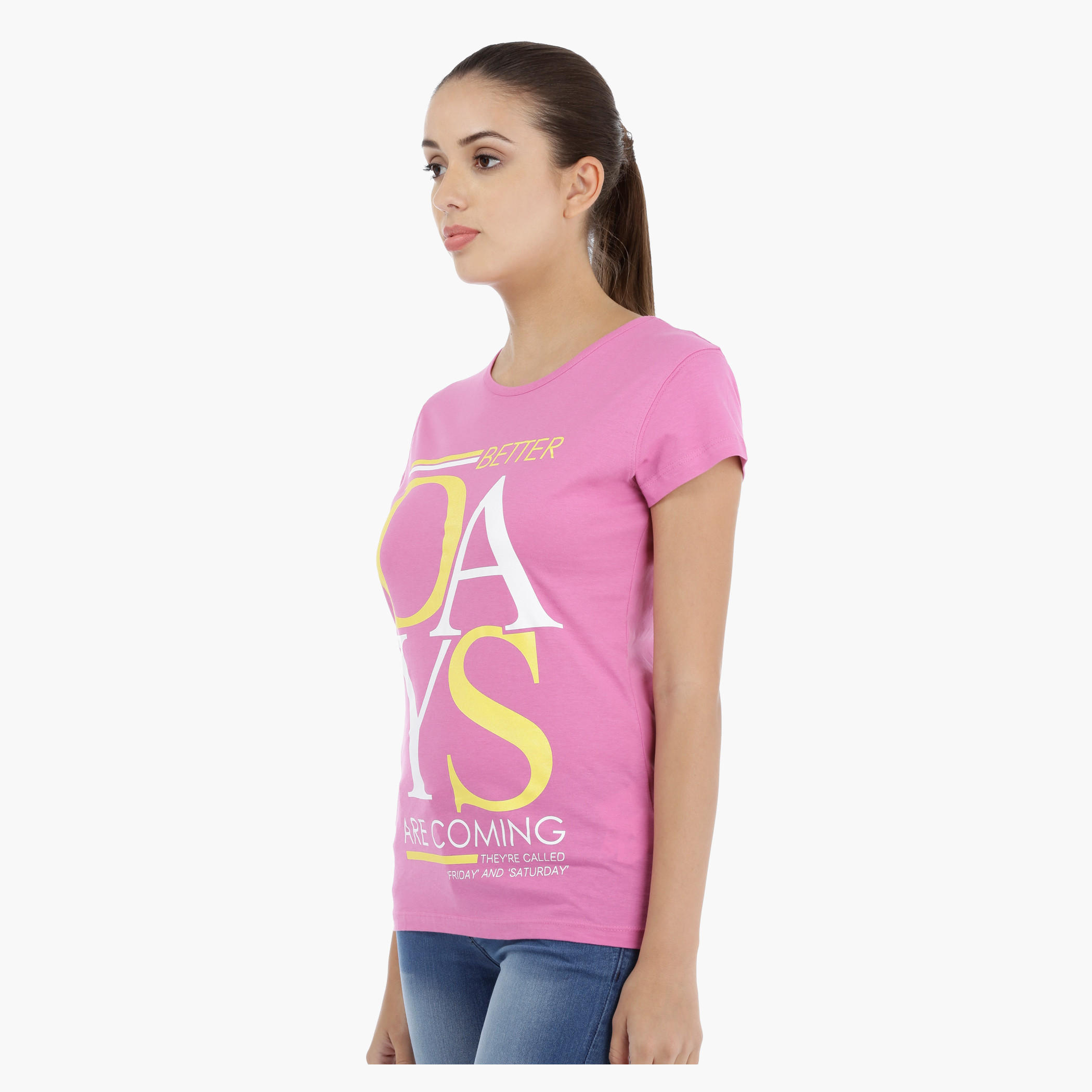 Printed T-Shirt with Short Sleeves-women-clothing-tshirts-image-3