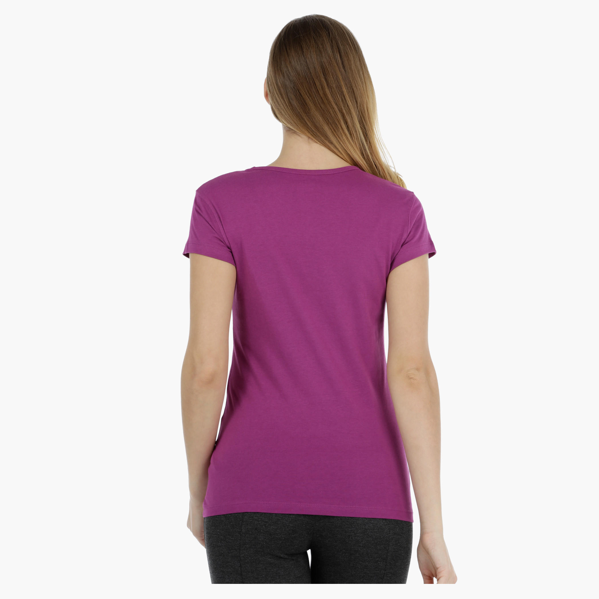 Basic Printed Short-sleeved T-shirt with Bio-wash-women-clothing-tshirts-image-4