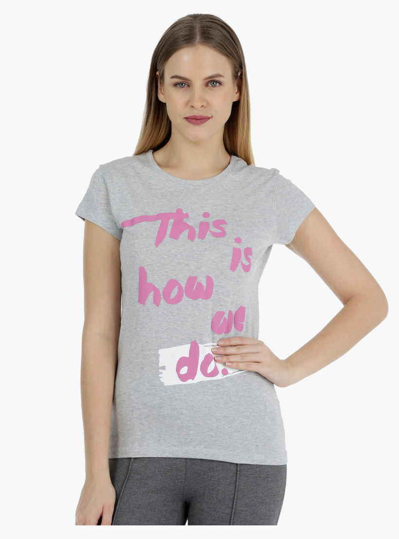 Basic Printed Short-sleeved T-shirt with Bio-wash-women-clothing-tshirts-image-5