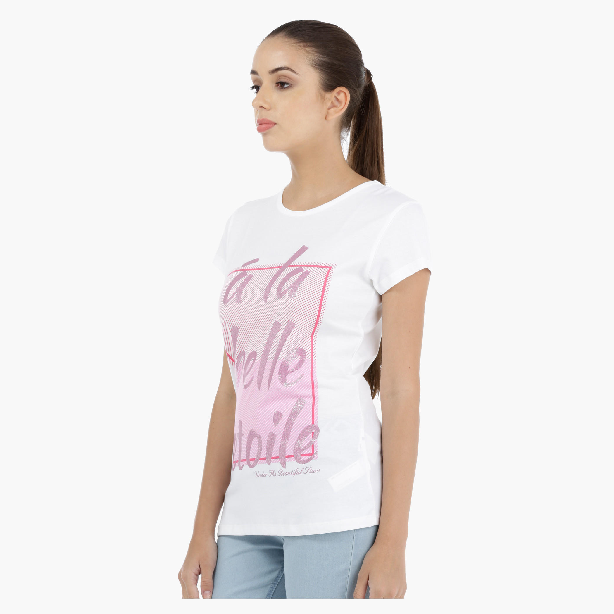 Printed T-Shirt with Short Sleeves-women-clothing-tshirts-image-3