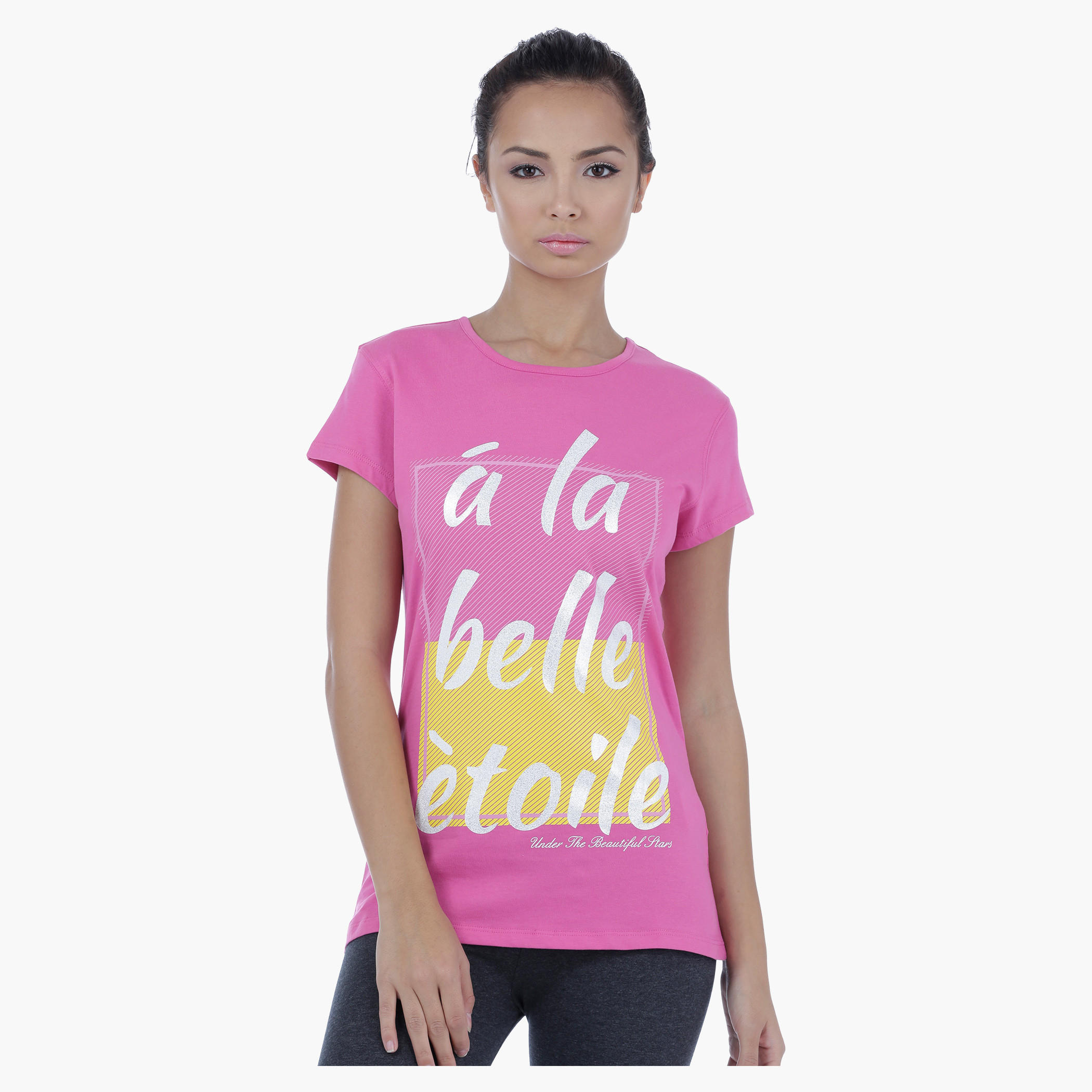 Printed T-Shirt with Short Sleeves-women-clothing-tshirts-image-1