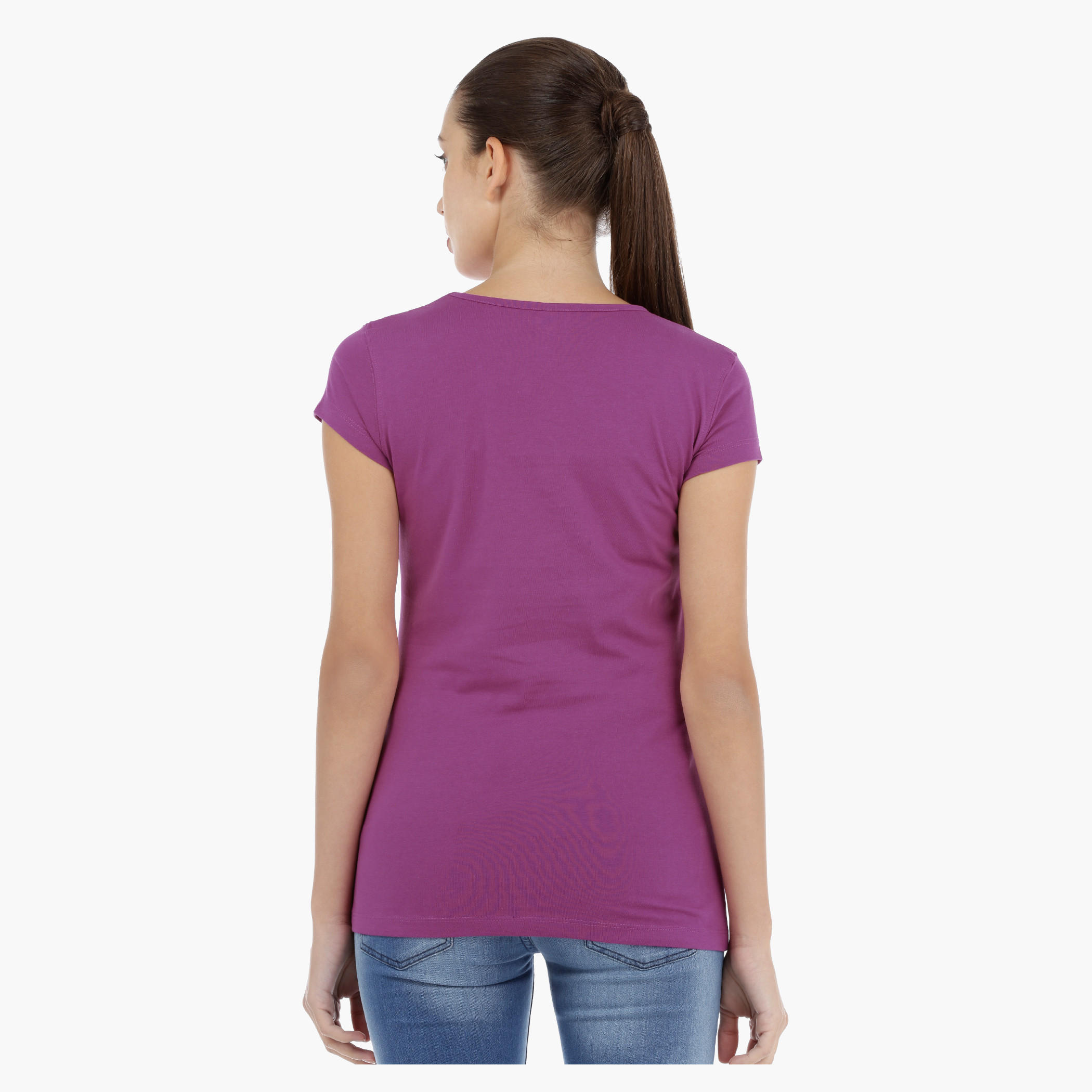 Printed T-Shirt with Short Sleeves-women-clothing-tshirts-image-4