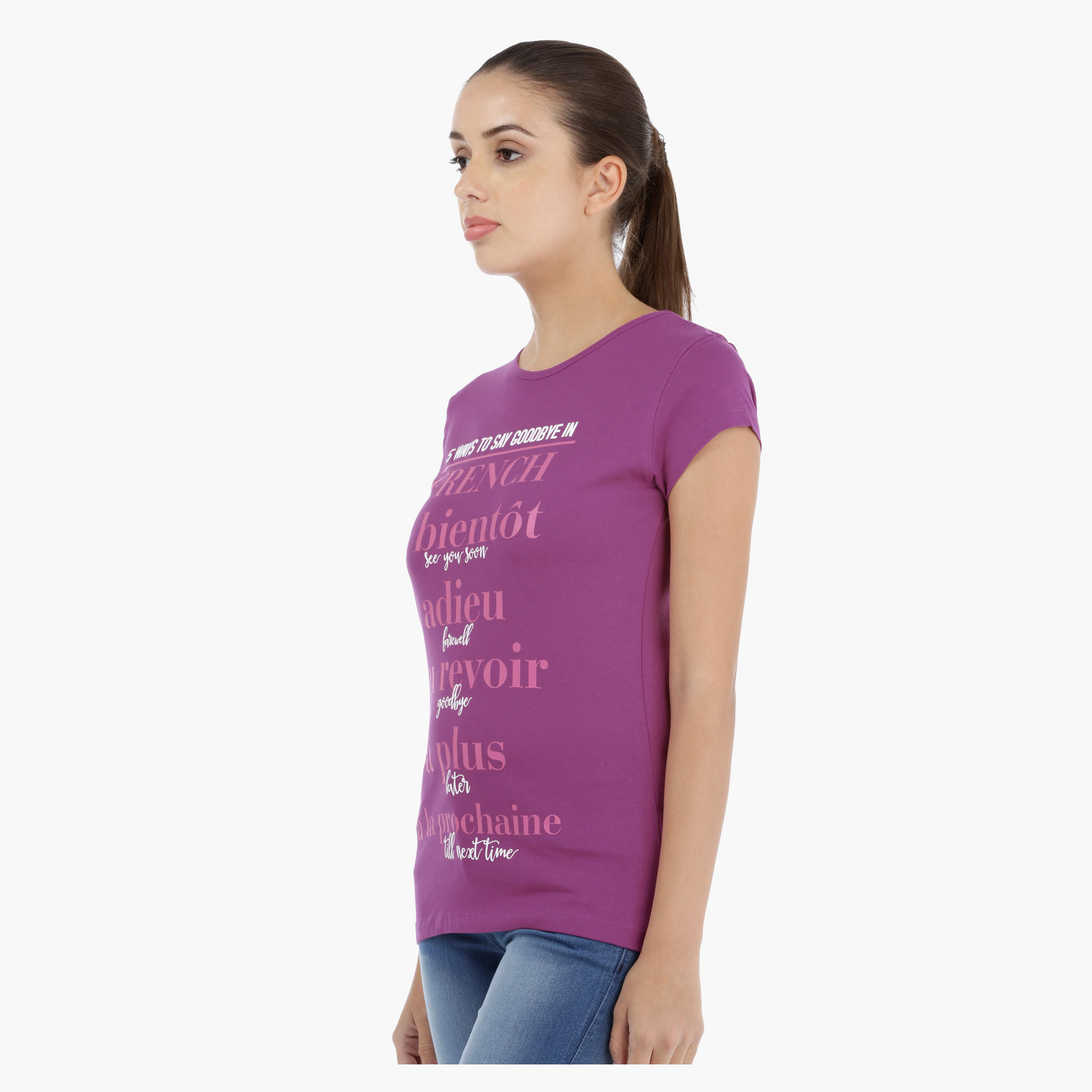 Printed T-Shirt with Short Sleeves-women-clothing-tshirts-image-3