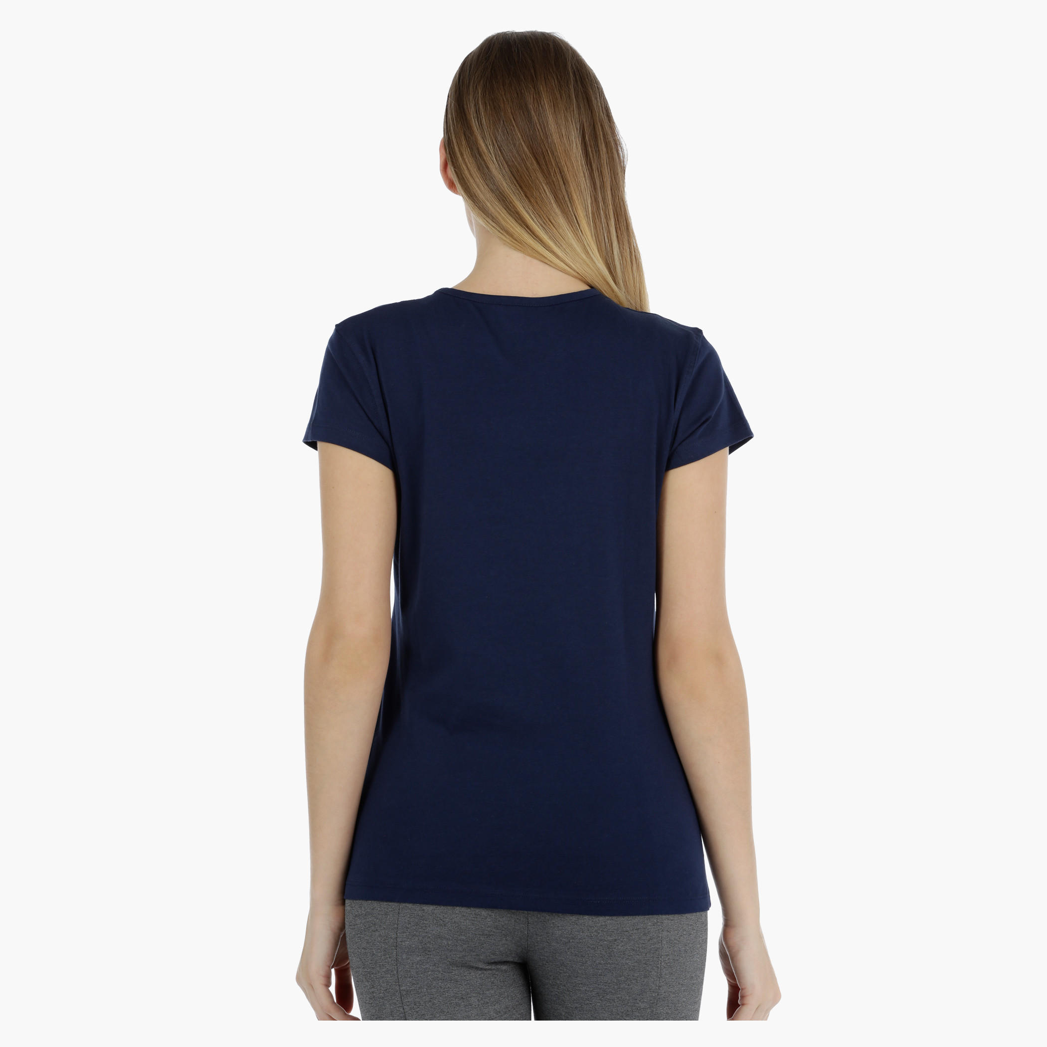 Basic Printed Short-sleeved T-shirt with Bio-wash-women-clothing-tshirts-image-4