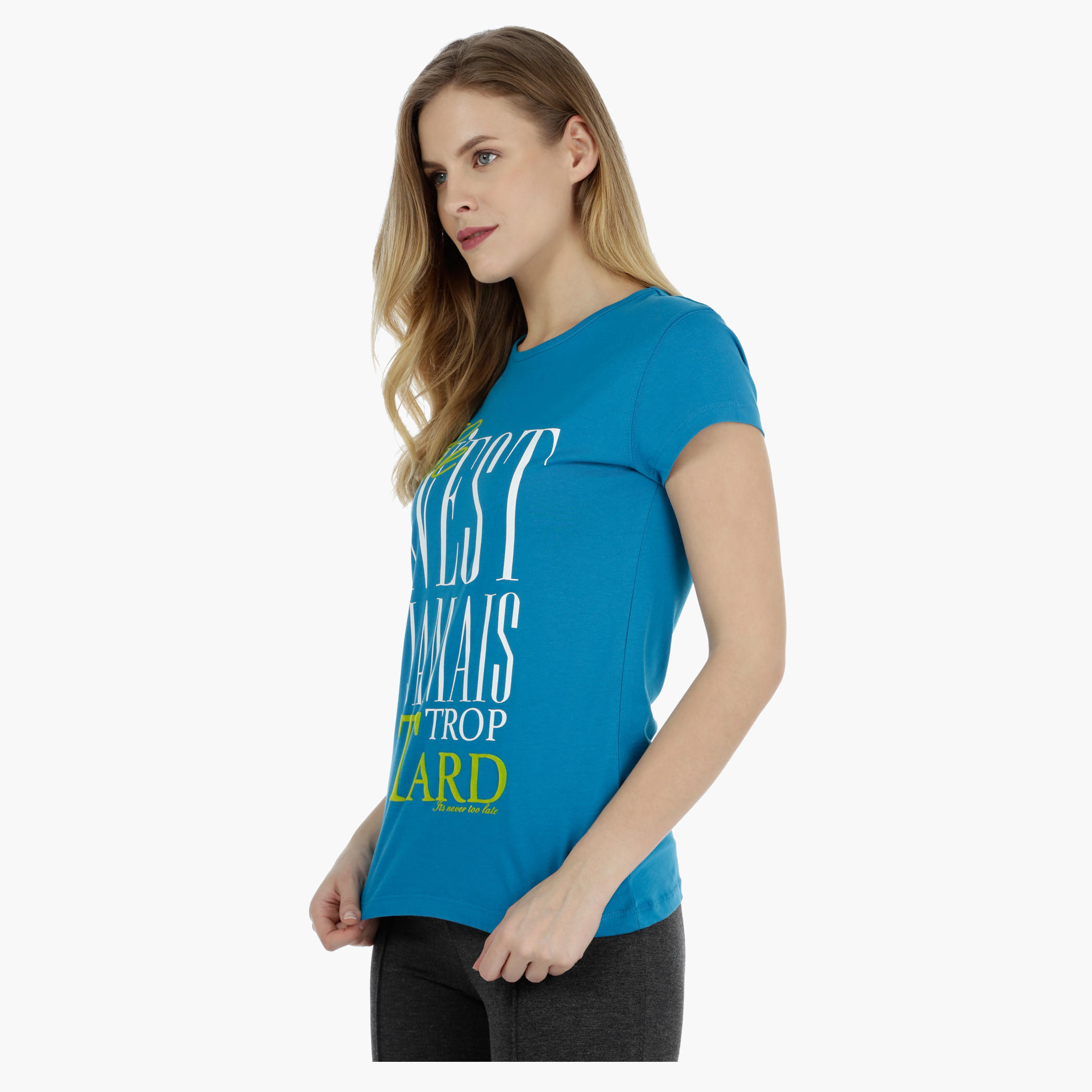 Basic Printed Short-sleeved T-shirt with Bio-wash-women-clothing-tshirts-image-3