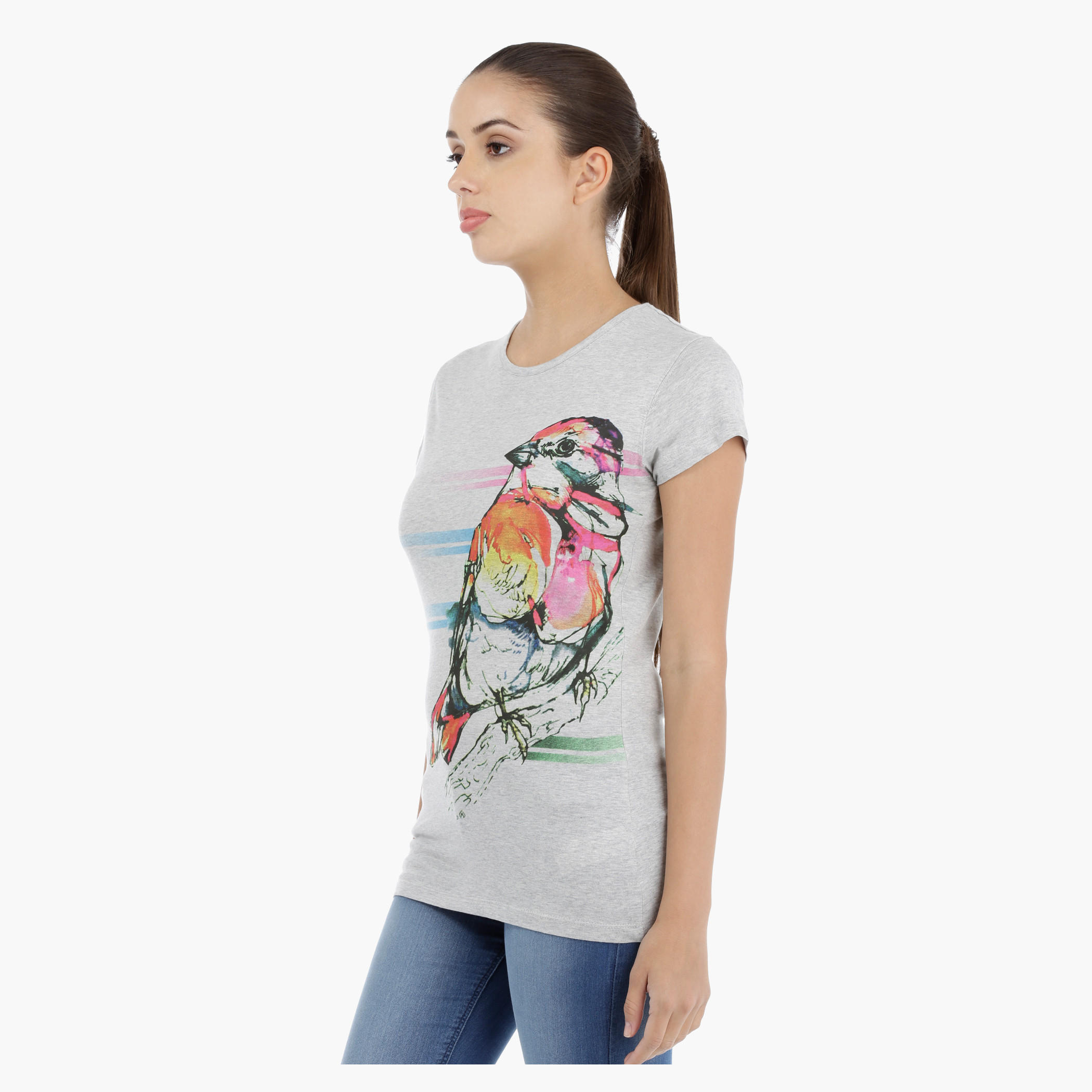 Printed T-Shirt with Short Sleeves-women-clothing-tshirts-image-3