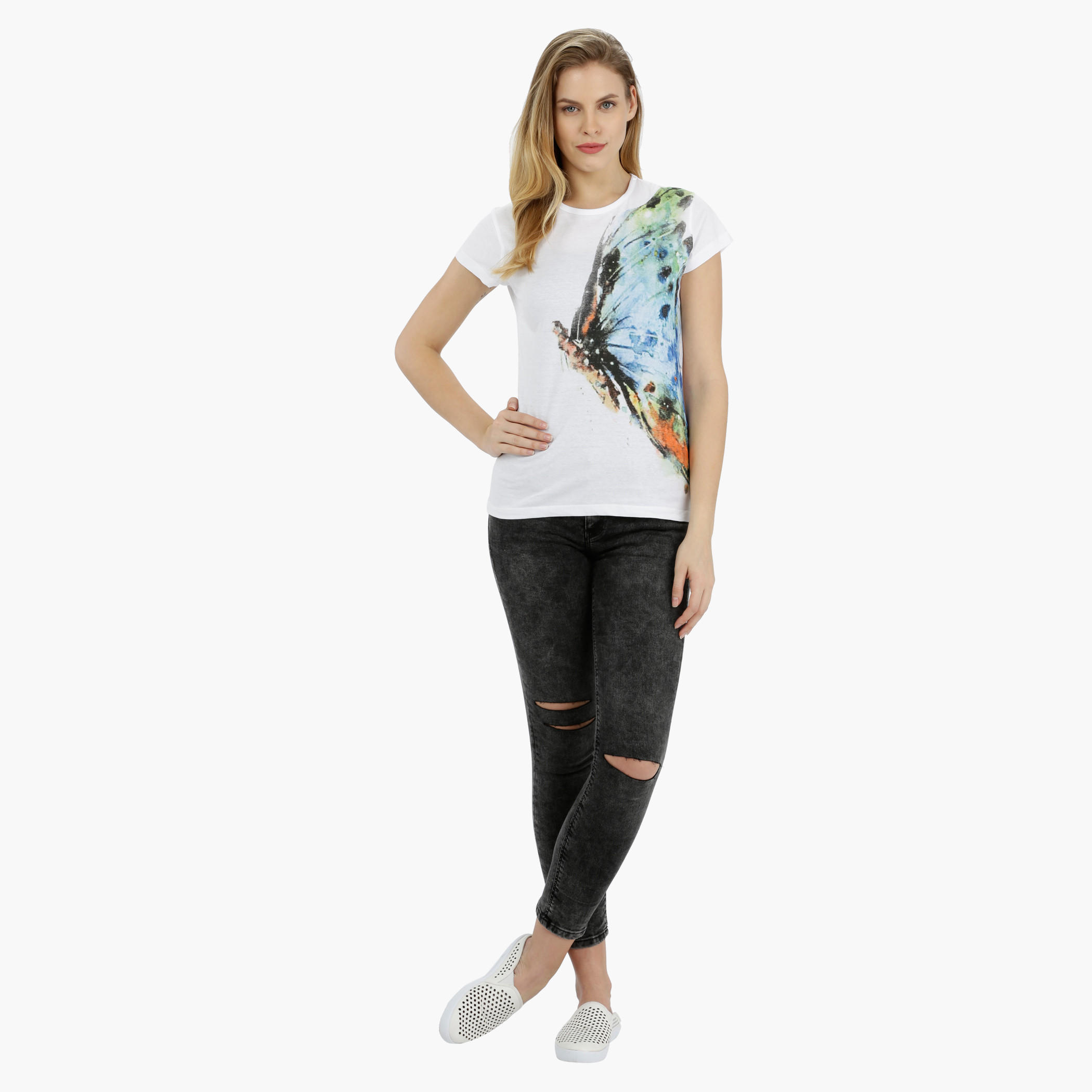 Printed Short Sleeves Round Neck Cotton T-Shirt-women-clothing-tshirts-image-5