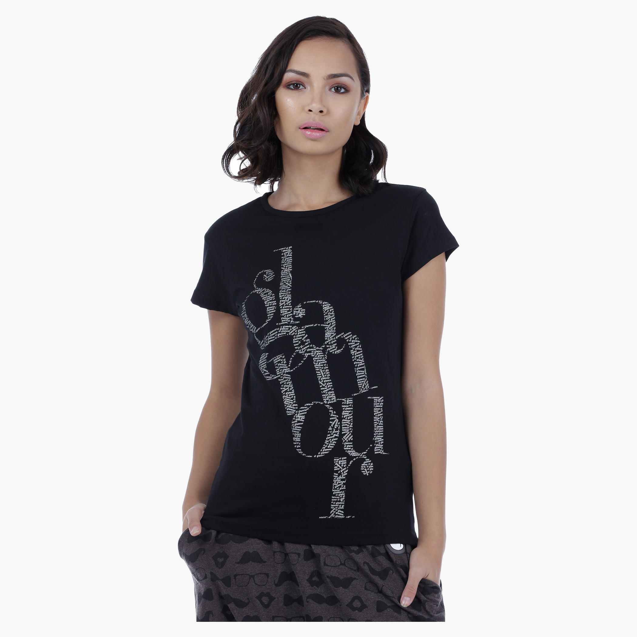 Printed T-Shirt with Short Sleeves-women-clothing-tshirts-image-1