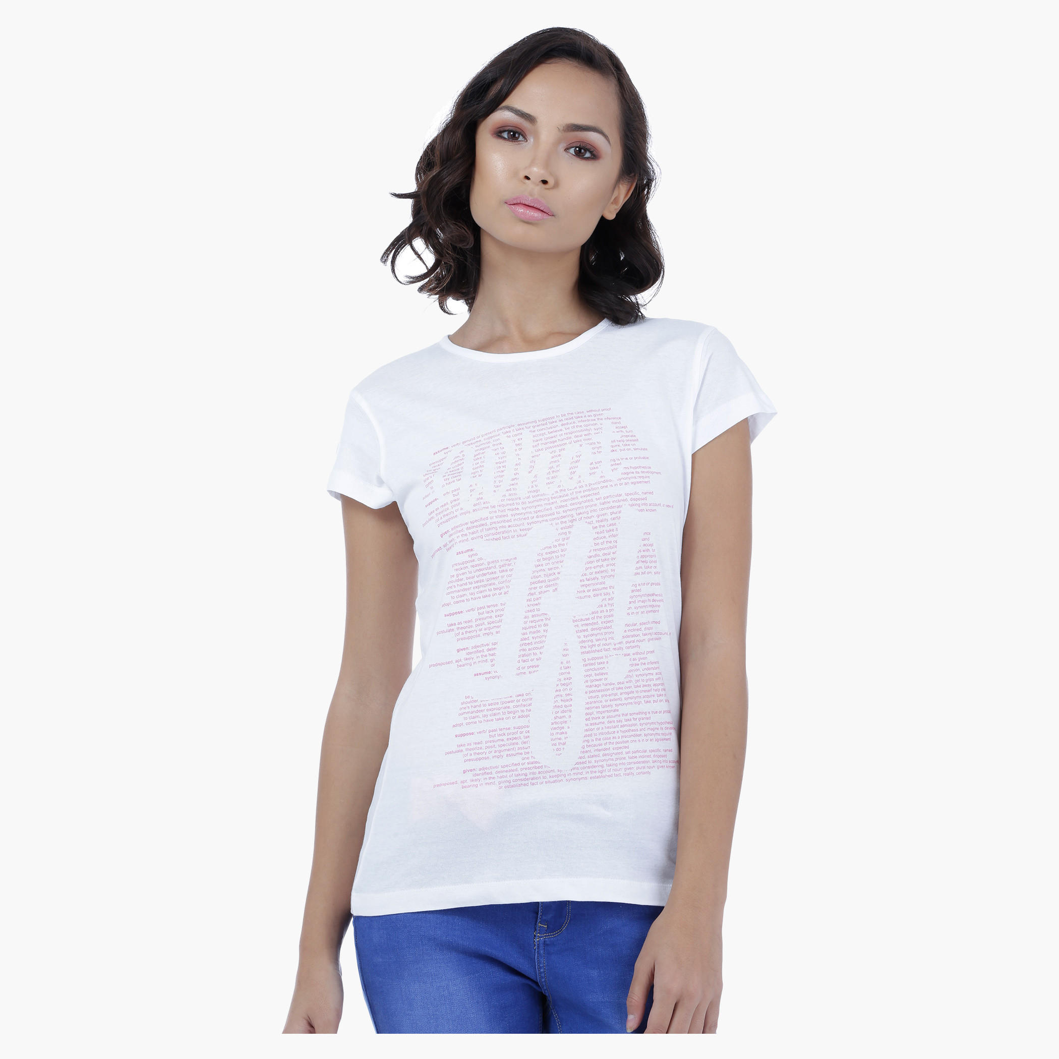Printed T-Shirt with Short Sleeves-women-clothing-tshirts-image-1