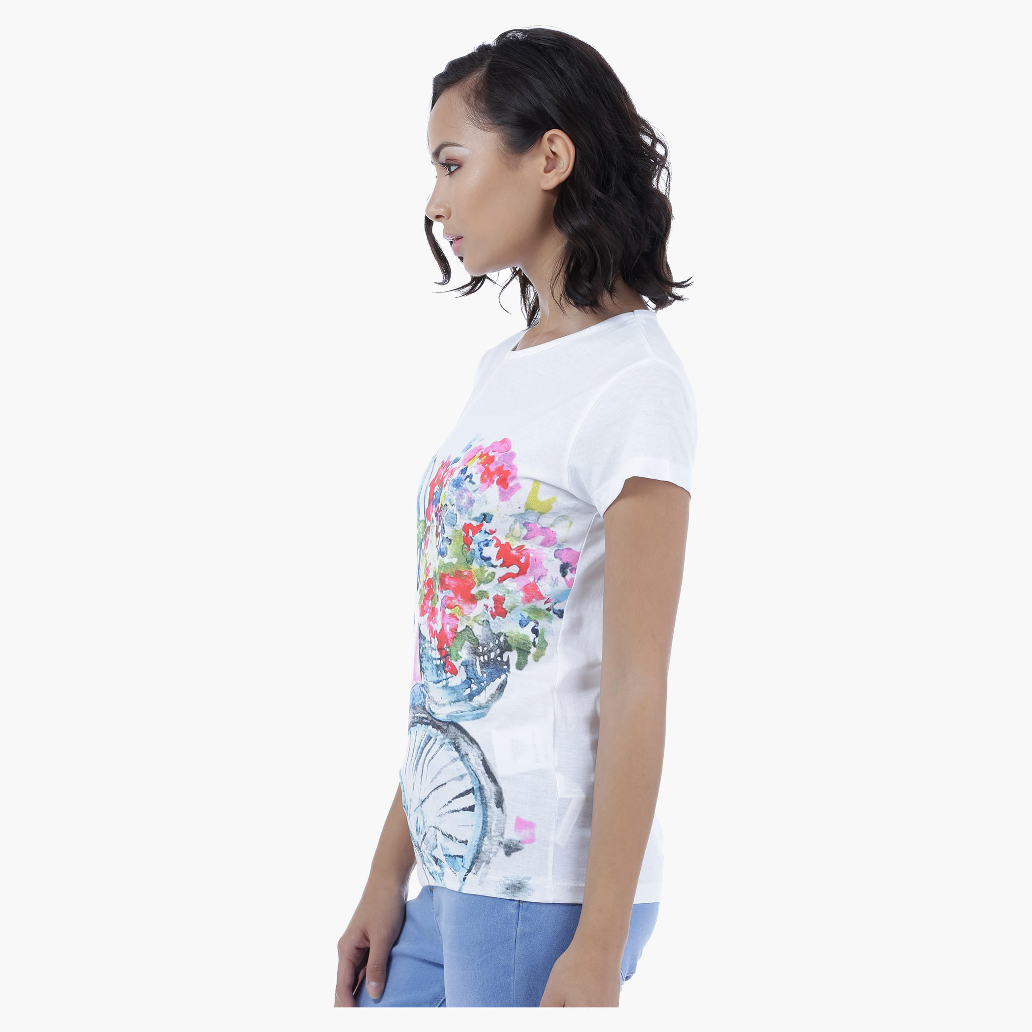 Printed T-Shirt with Short Sleeves-women-clothing-tshirts-image-3