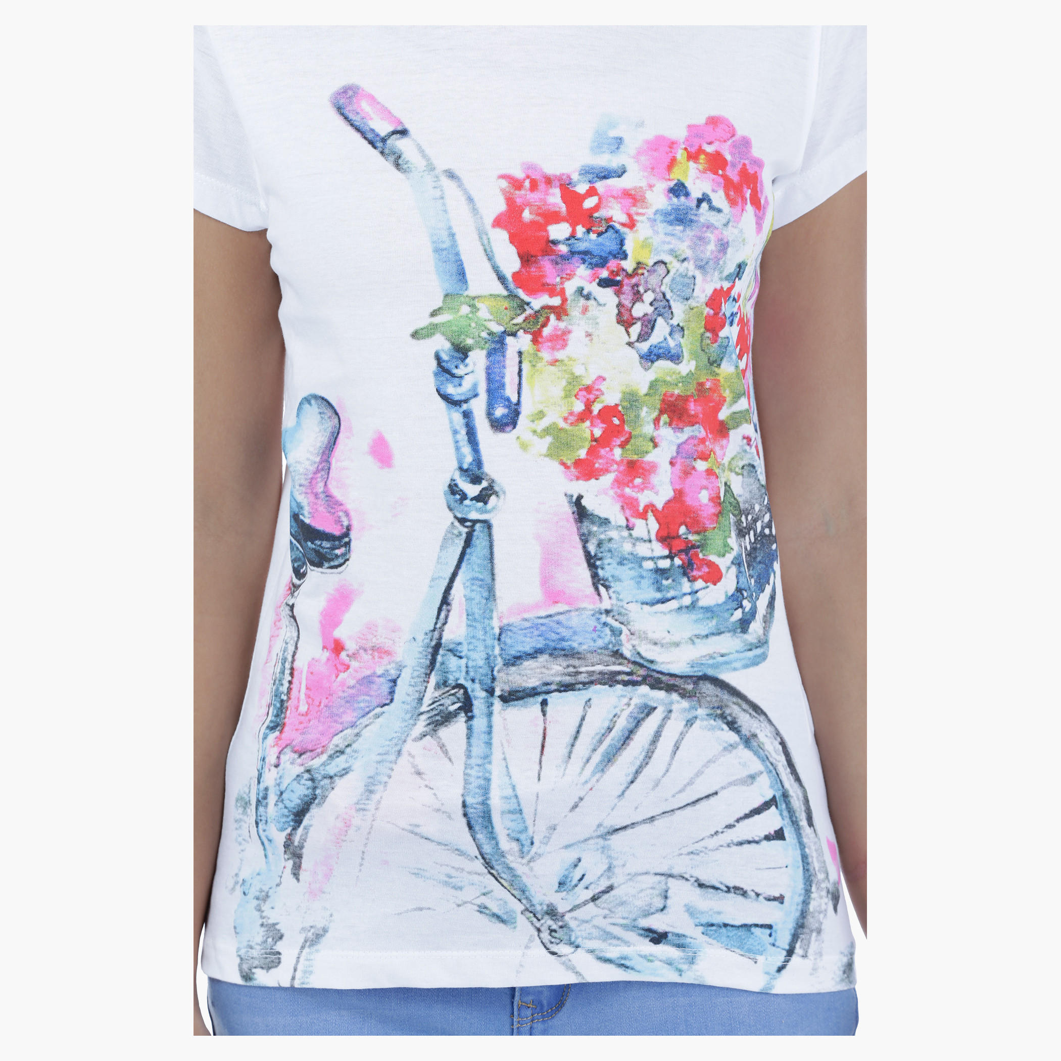Printed T-Shirt with Short Sleeves-women-clothing-tshirts-image-2