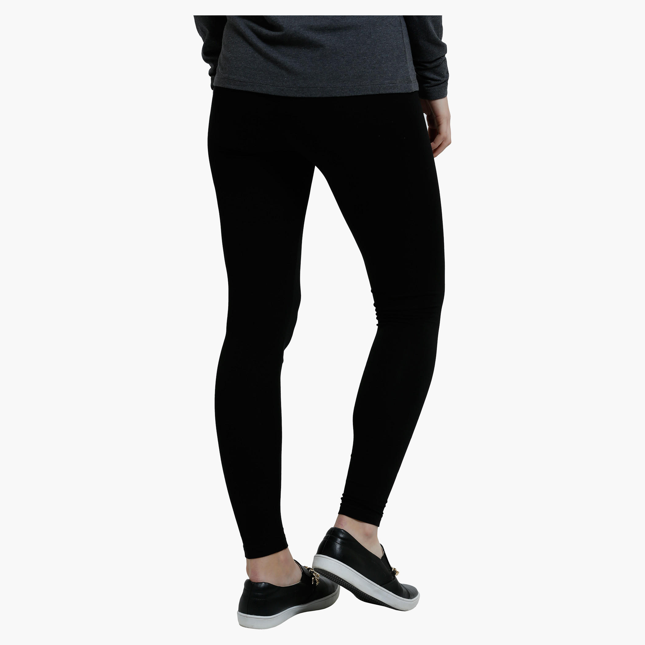 Full Length Leggings with Elasticised Waistband in Slim Fit-women-clothing-bottoms-leggings-image-2