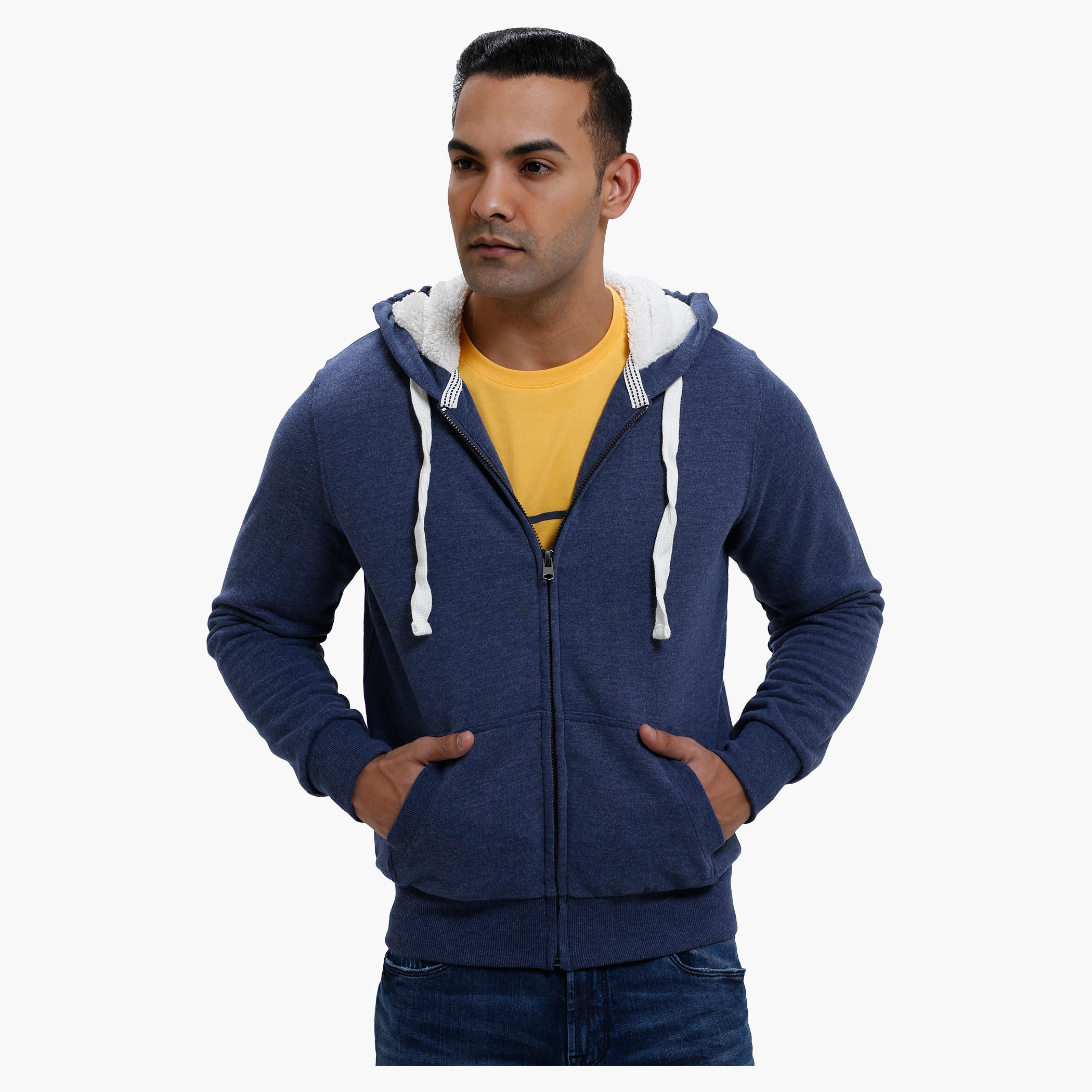 Hooded Long Sleeves Sweatshirt with Zip Closure-men-winterwear-hoodiesandsweatshirts-image-1