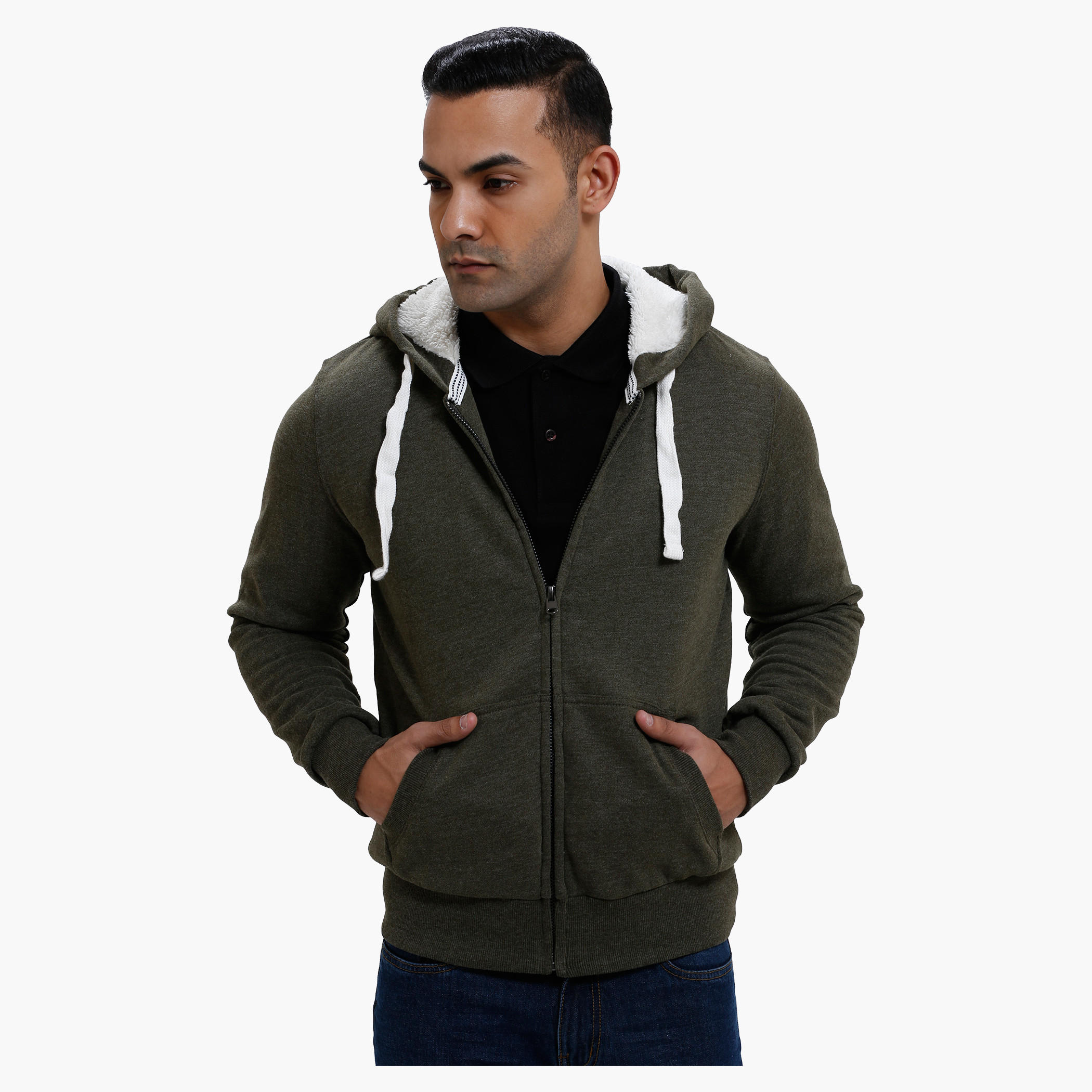 Hooded Long Sleeves Sweatshirt with Zip Closure-men-winterwear-hoodiesandsweatshirts-image-6