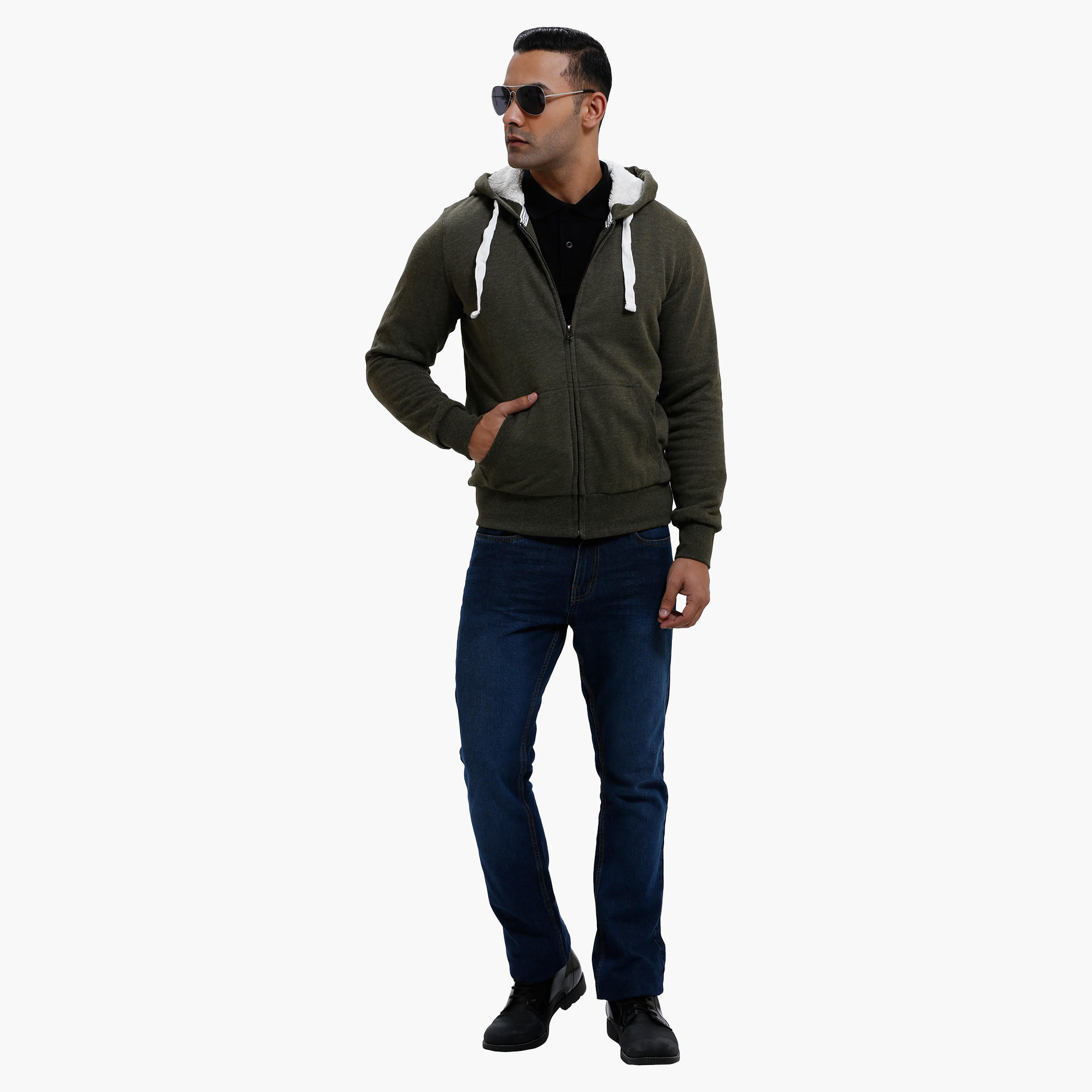 Hooded Long Sleeves Sweatshirt with Zip Closure-men-winterwear-hoodiesandsweatshirts-image-10