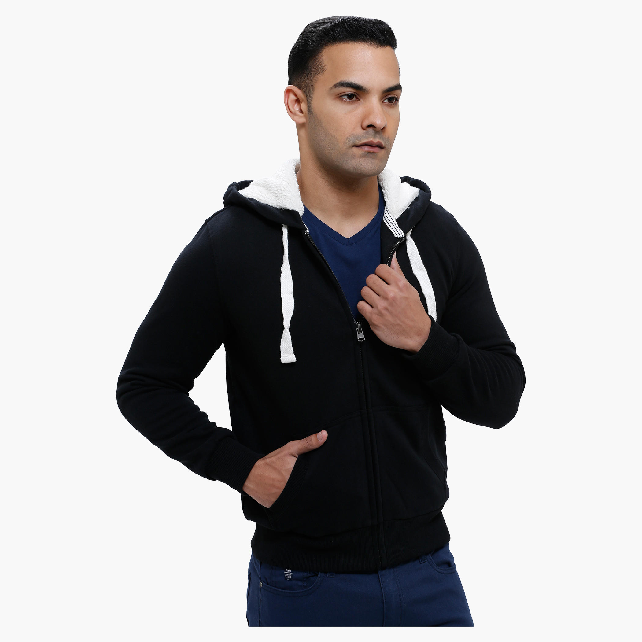 Hooded Long Sleeves Sweatshirt with Zip Closure-men-winterwear-hoodiesandsweatshirts-image-11