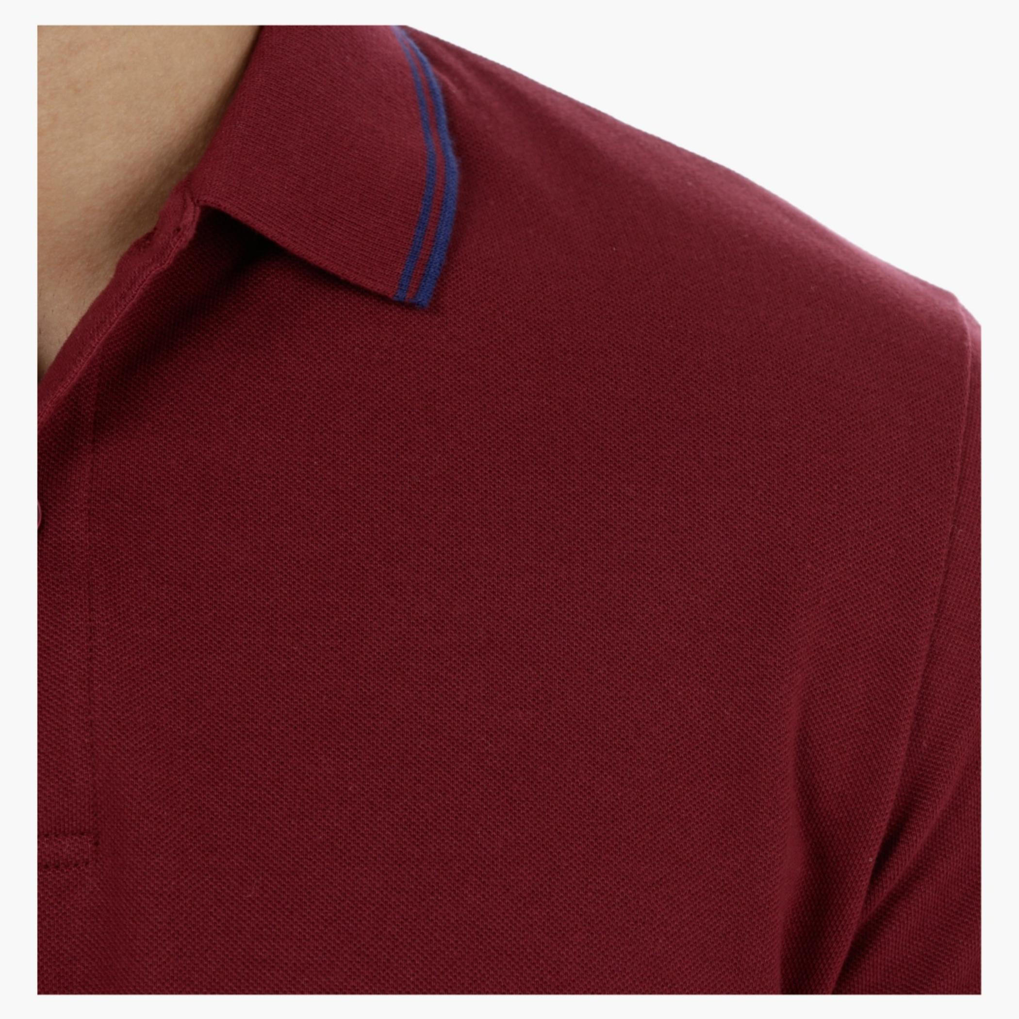 Pique Polo Neck T-Shirt with Short Sleeves-men-clothing-tshirtsandpolos-polos-image-9