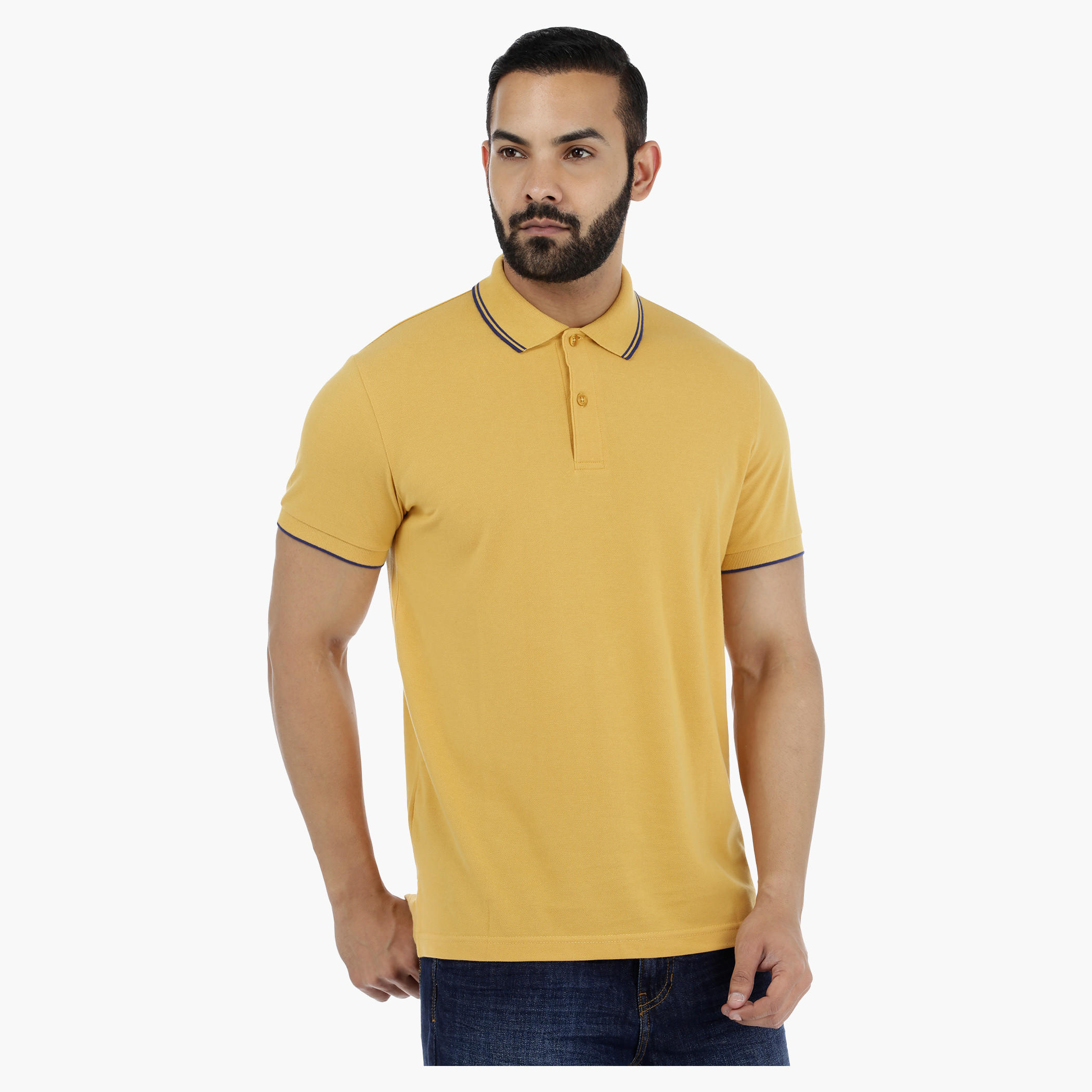 Pique Tipping Polo Neck T-Shirt with Short Sleeves-men-clothing-tshirtsandpolos-polos-image-1