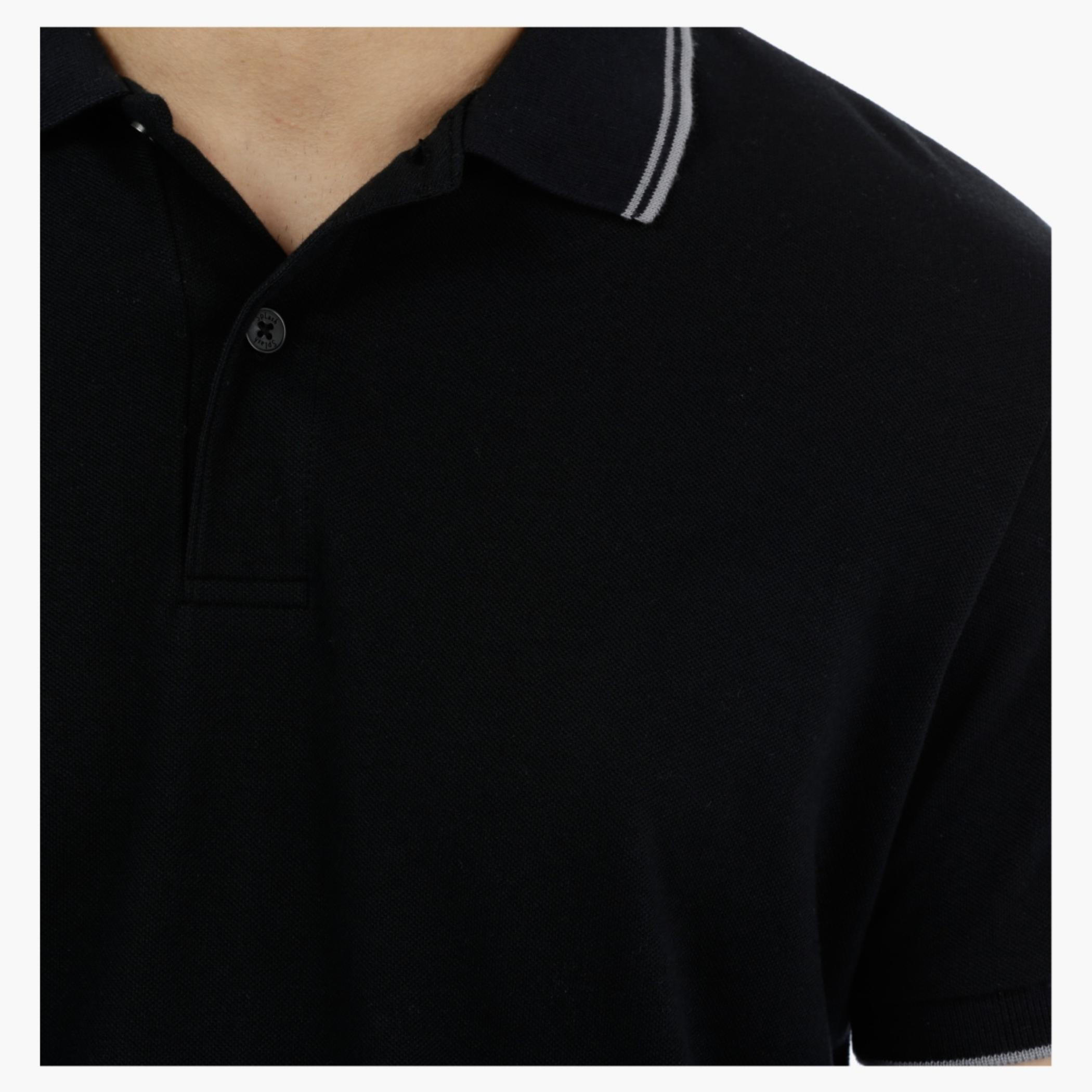 Pique Polo Neck T-Shirt with Short Sleeves-men-clothing-tshirtsandpolos-polos-image-14