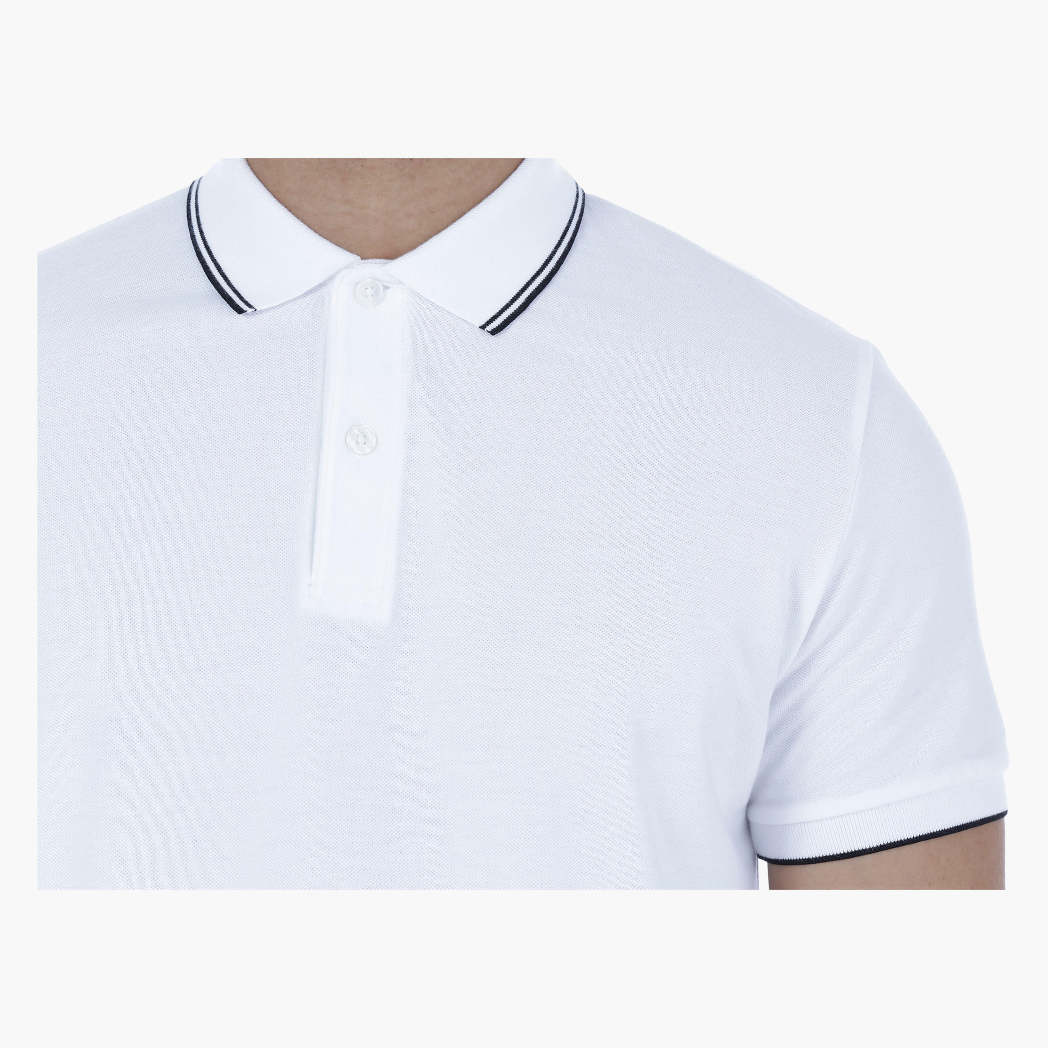 Polo Neck T-Shirt with Short Sleeves and Tipped Collar-men-clothing-tshirtsandpolos-polos-image-4